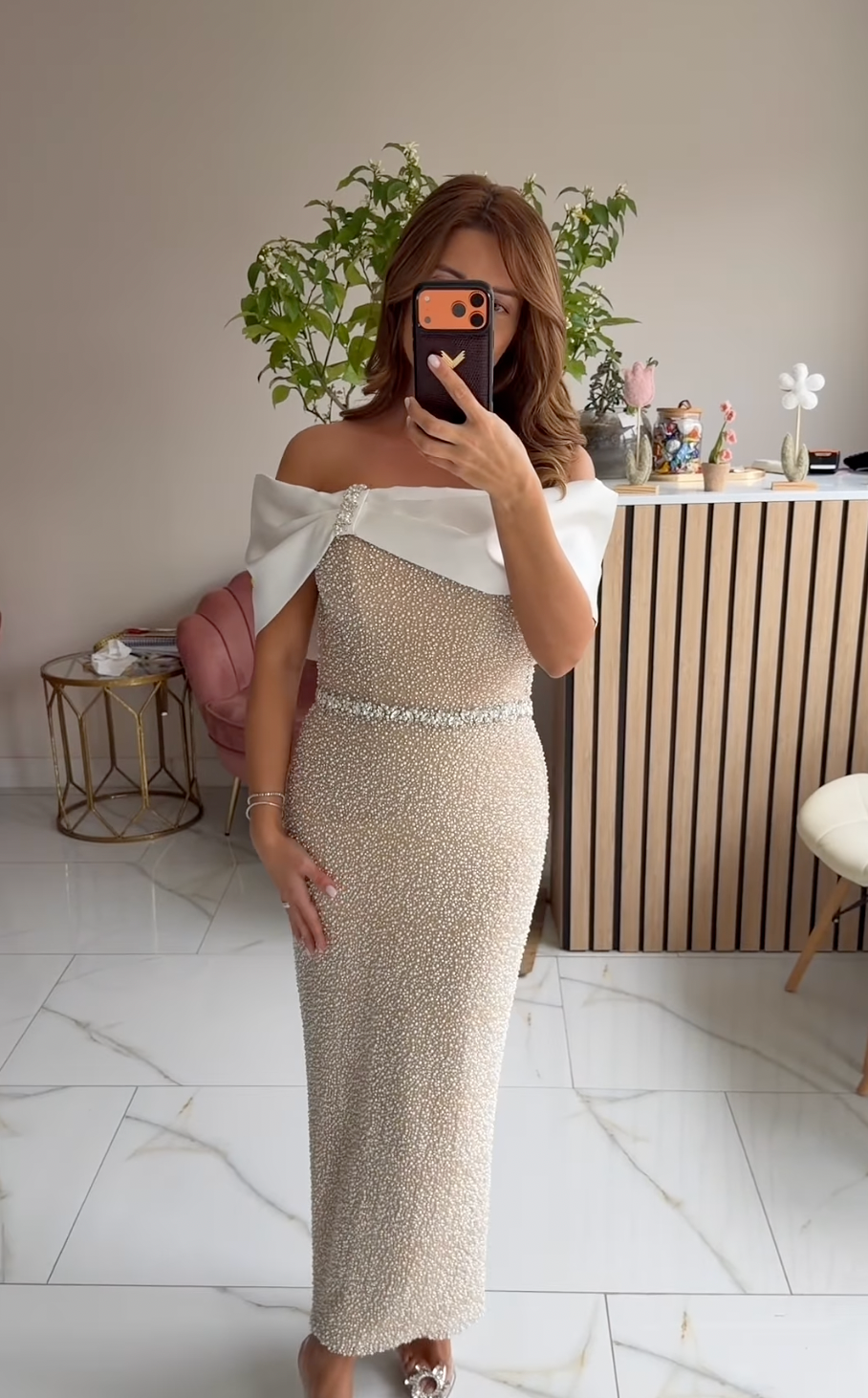 Ivory Couture Lace with General Pattern, with Pearls and Beads