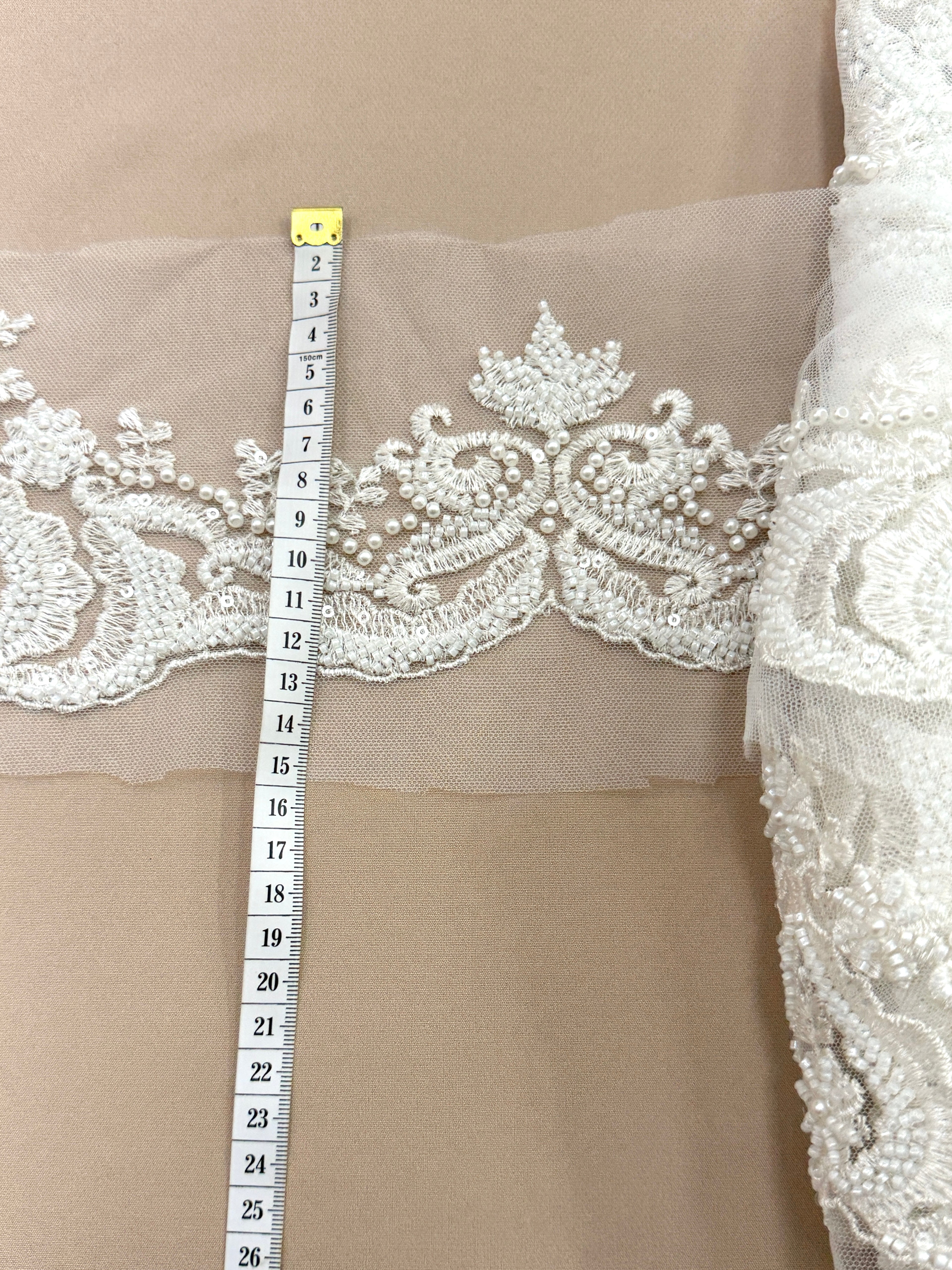 Lace Border with Pearls, Beads and Sequins