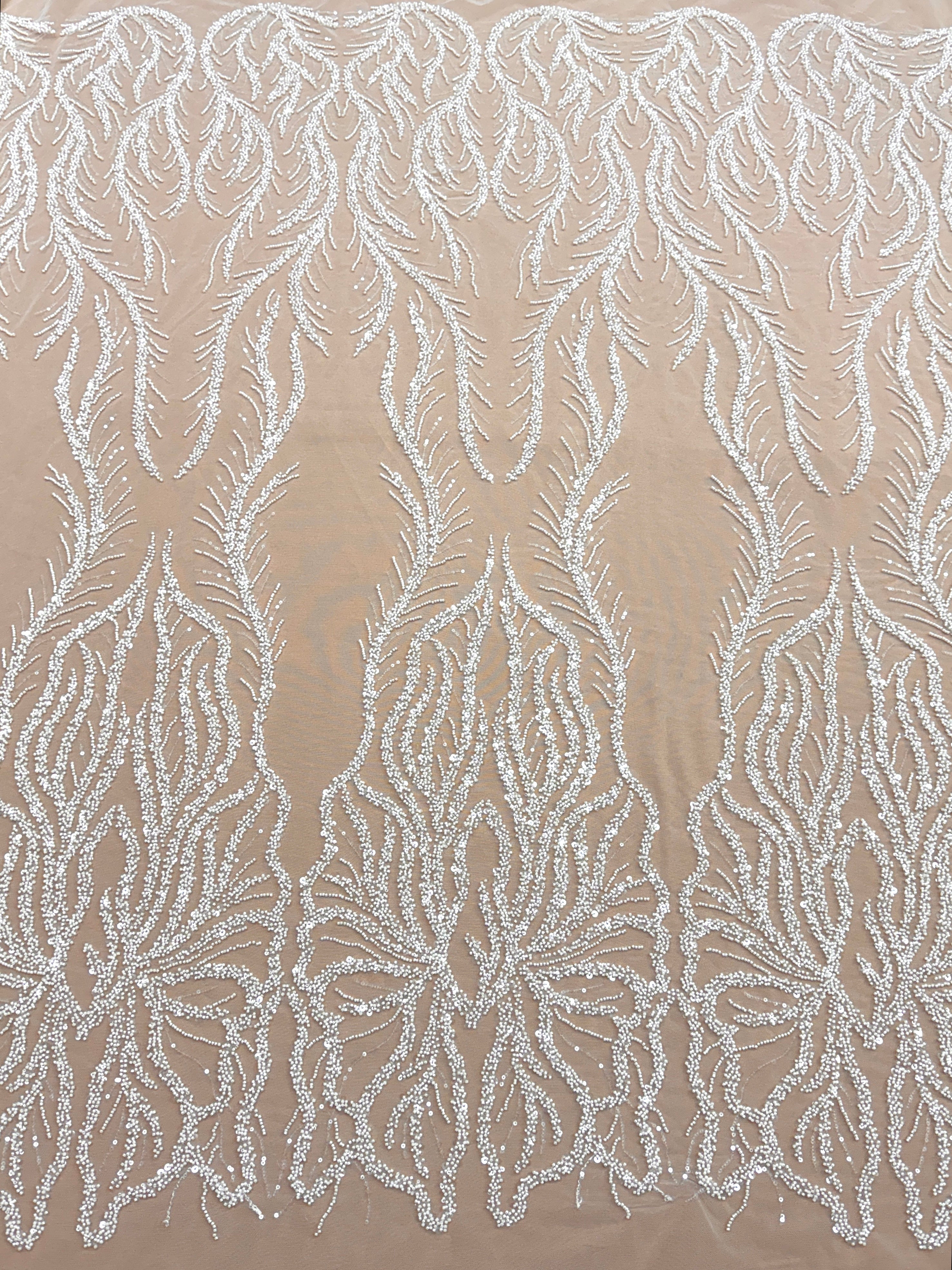 Csipke Couture Ivory Panellel, Gyöngyökkel és Flitterekkel