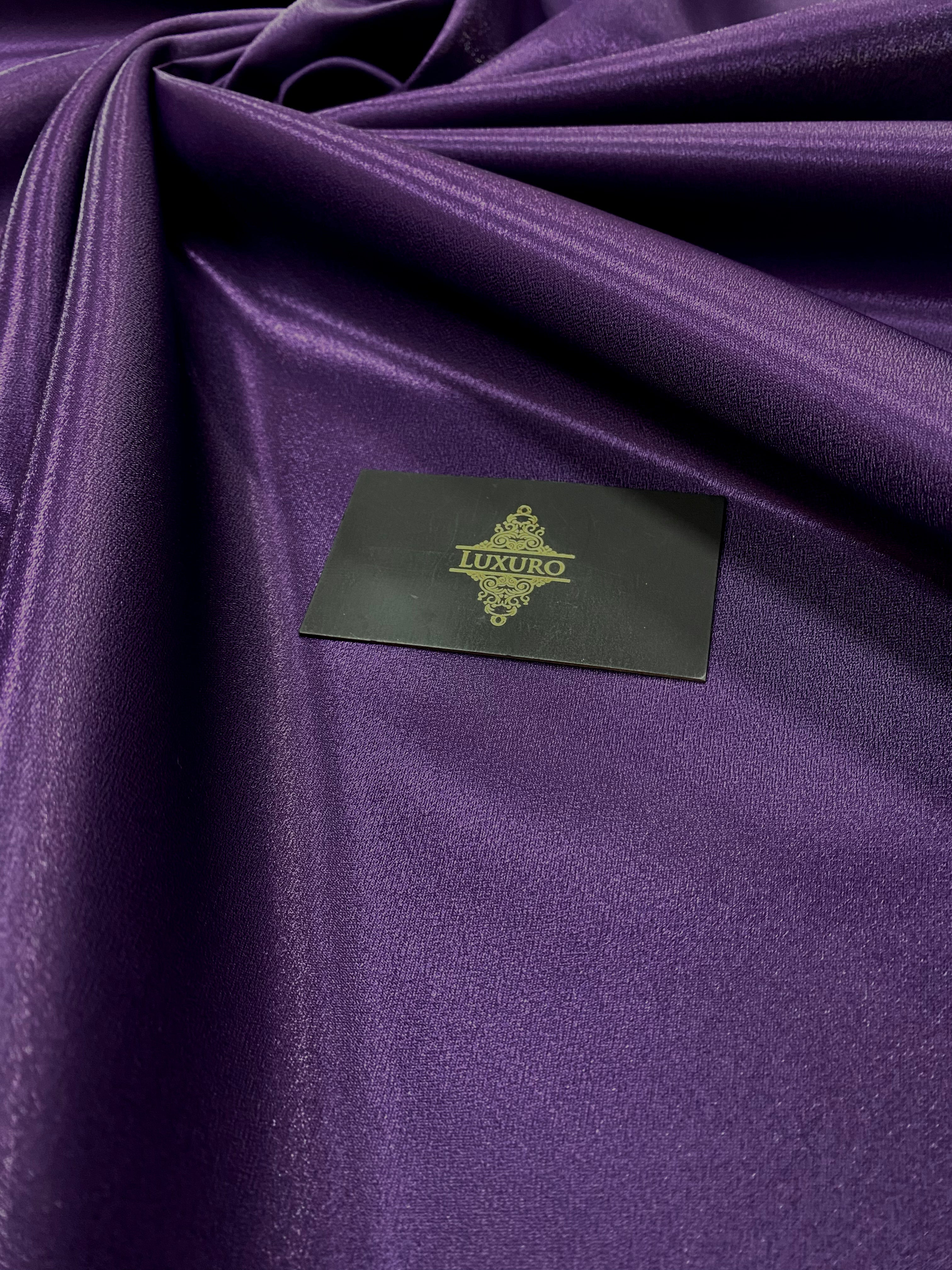 Dark Purple Glitter Fixed Taffeta - 3 m Width