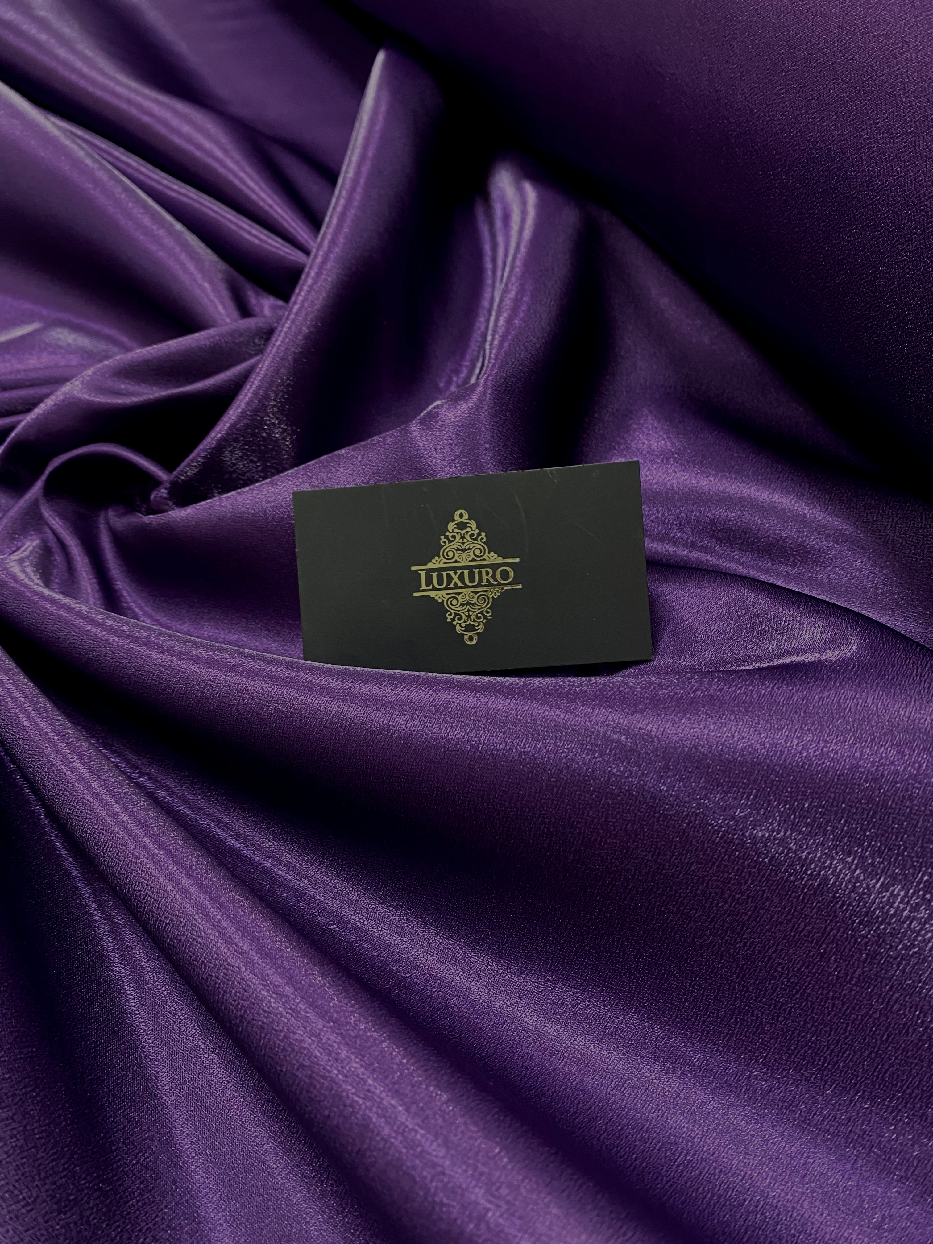 Dark Purple Glitter Fixed Taffeta - 3 m Width