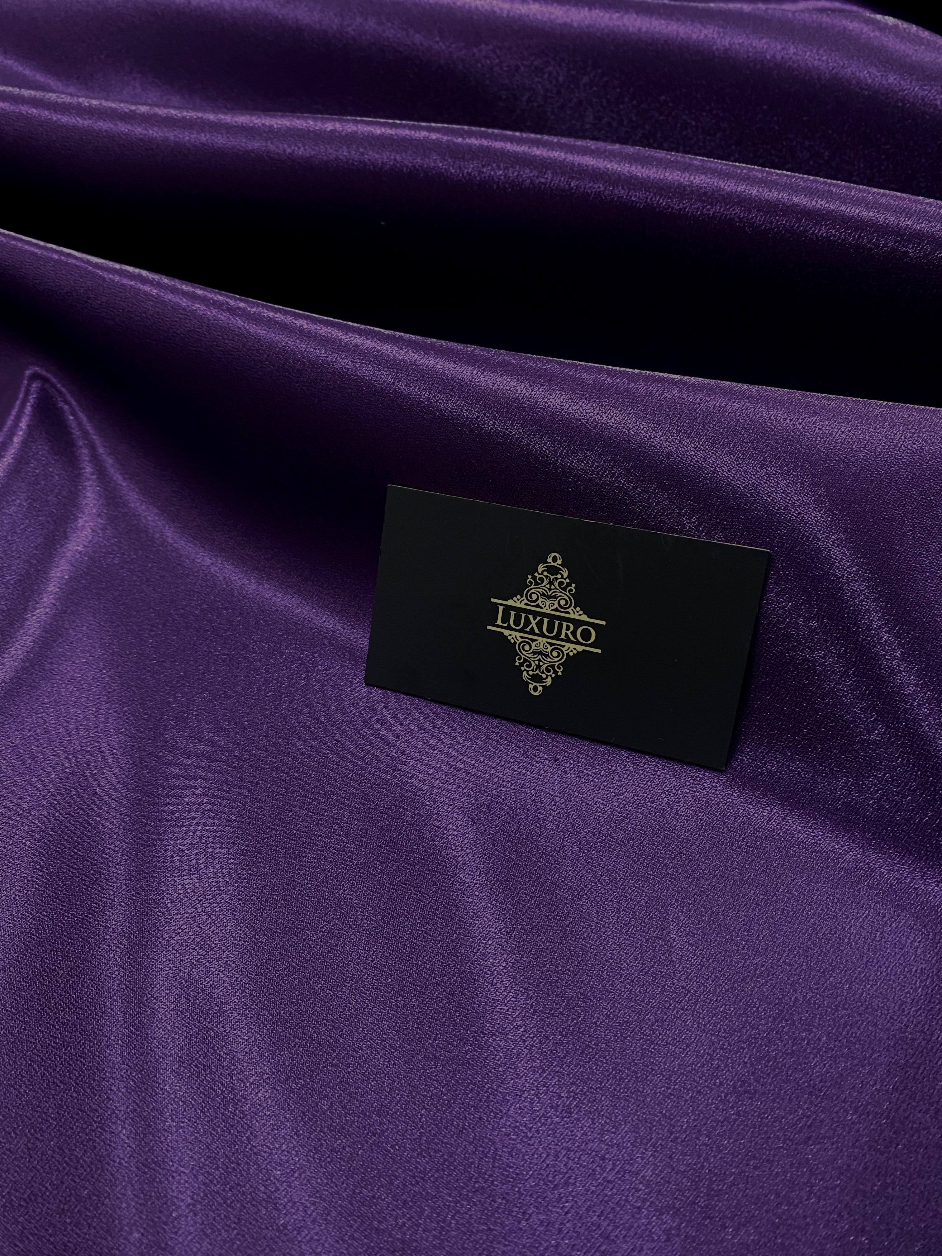 Dark Purple Glitter Fixed Taffeta - 3 m Width