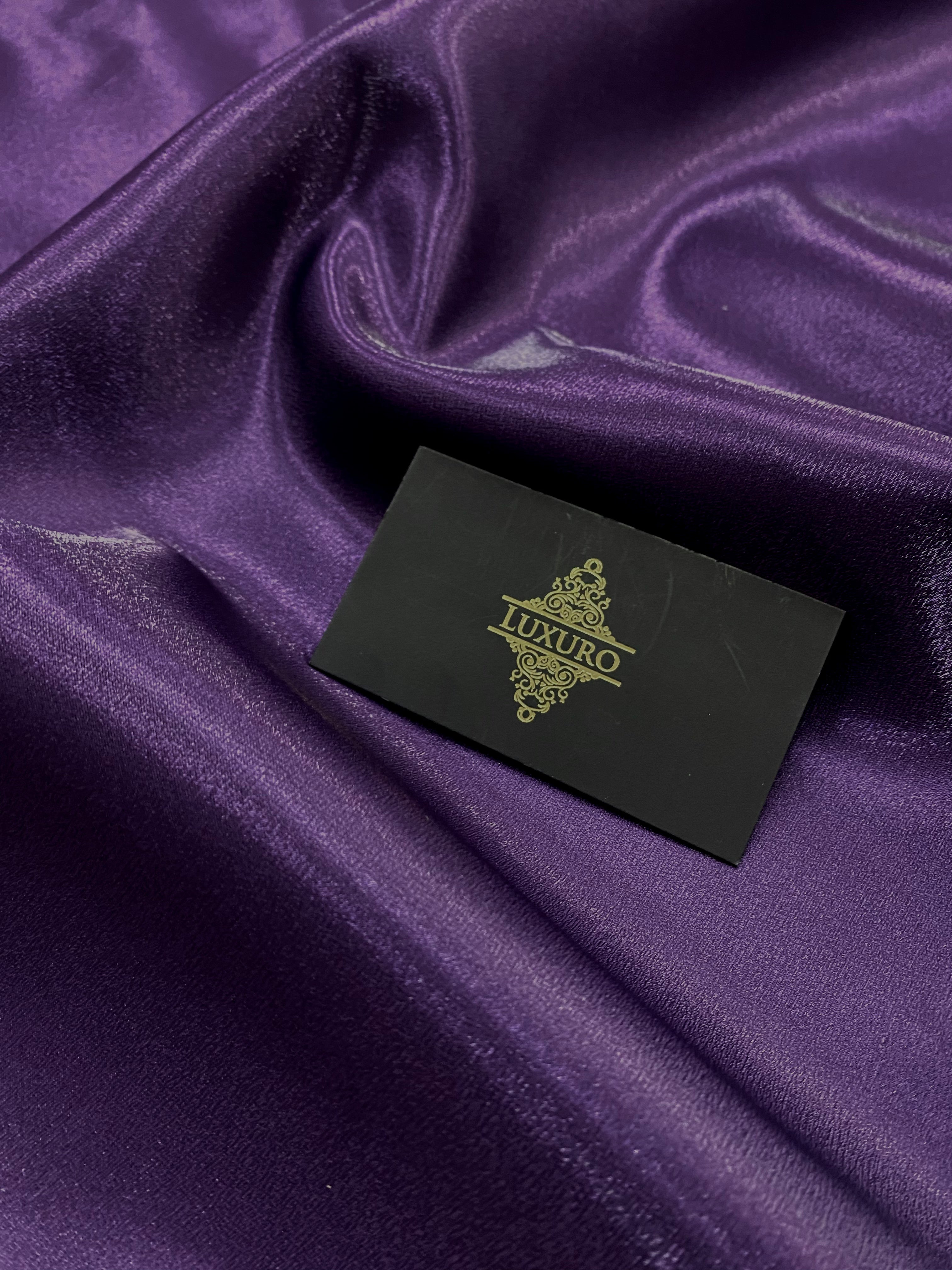 Dark Purple Glitter Fixed Taffeta - 3 m Width