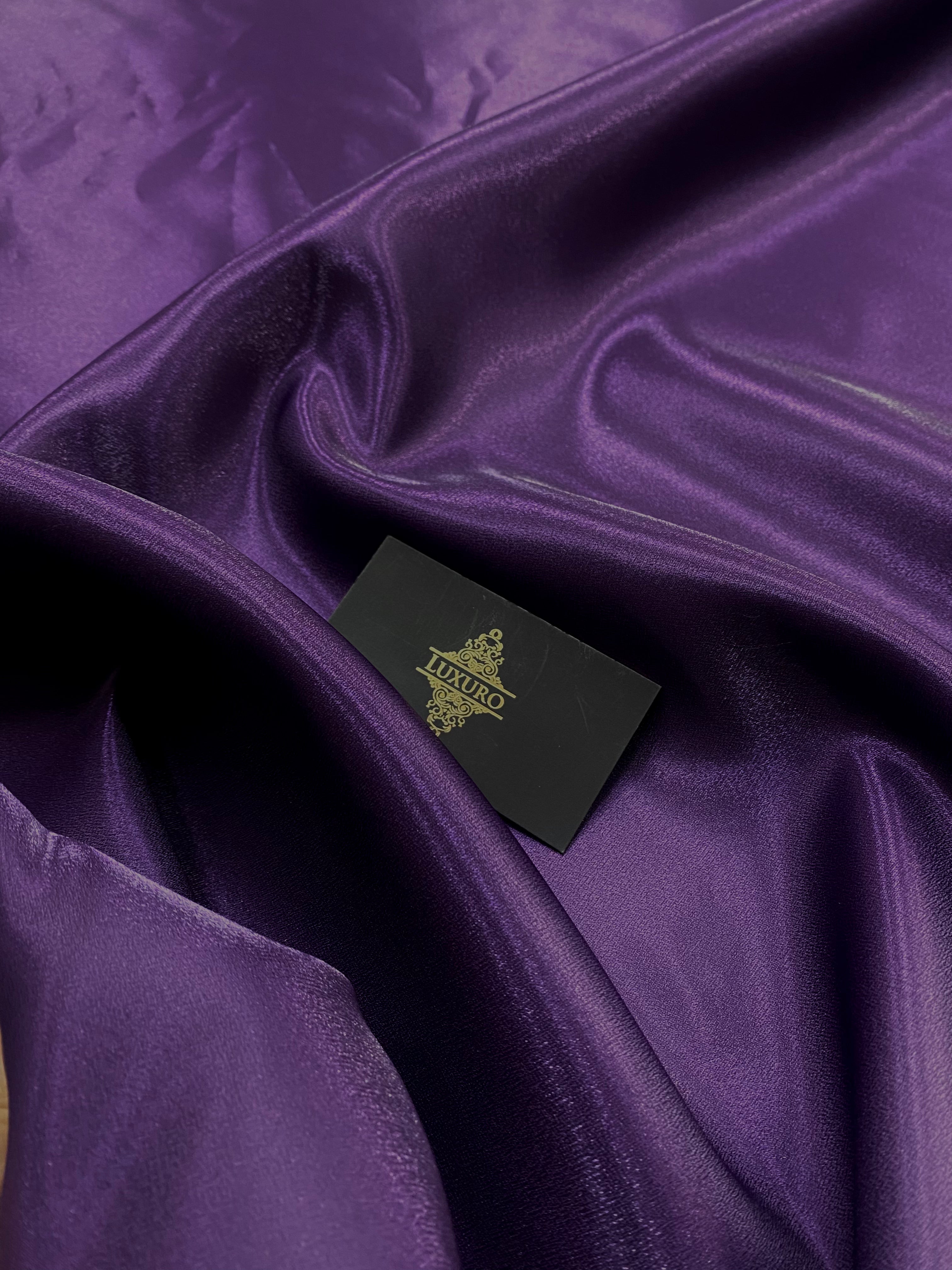 Dark Purple Glitter Fixed Taffeta - 3 m Width