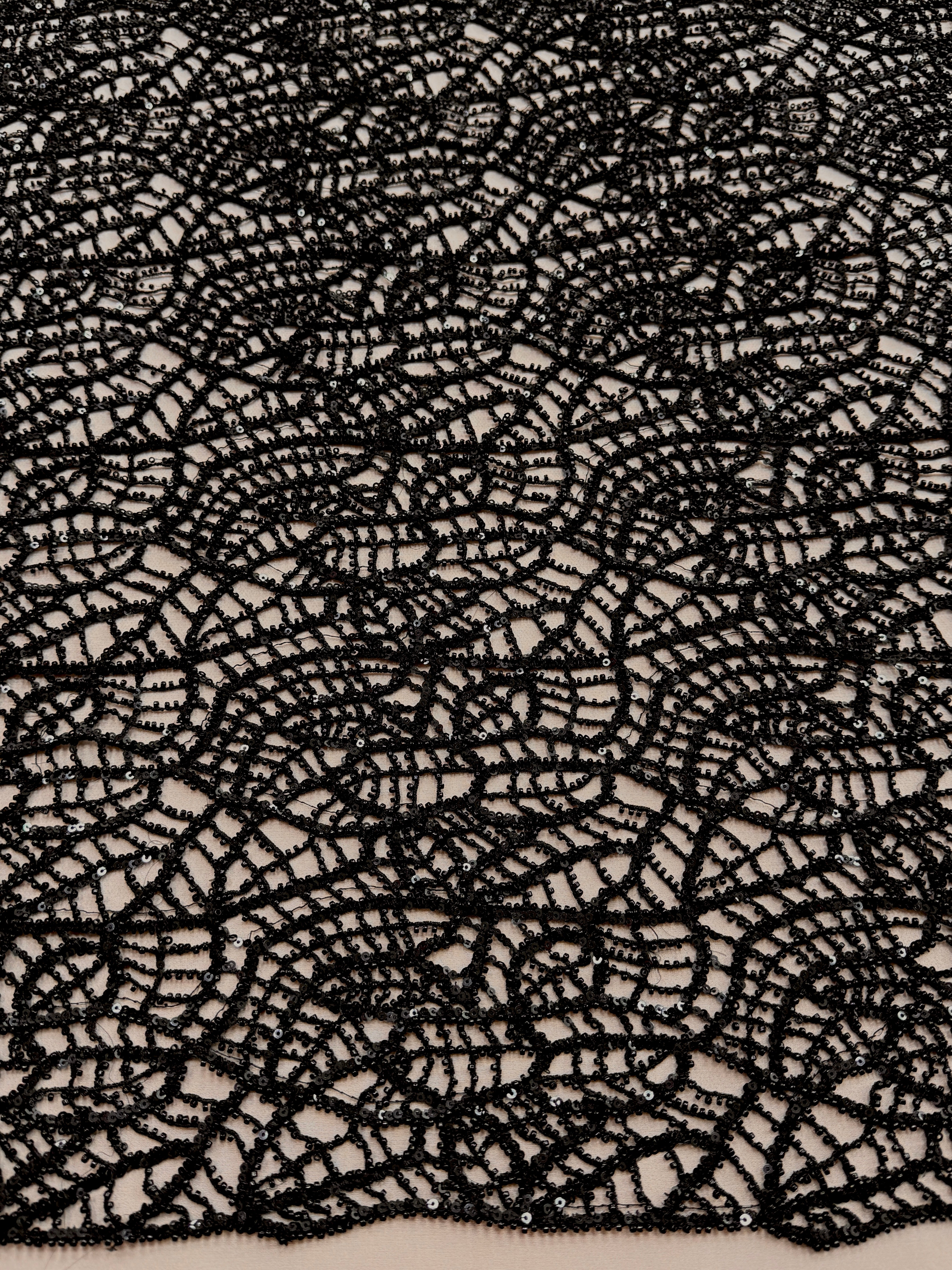 Plasa Couture Neagra, cu Margele si Paiete