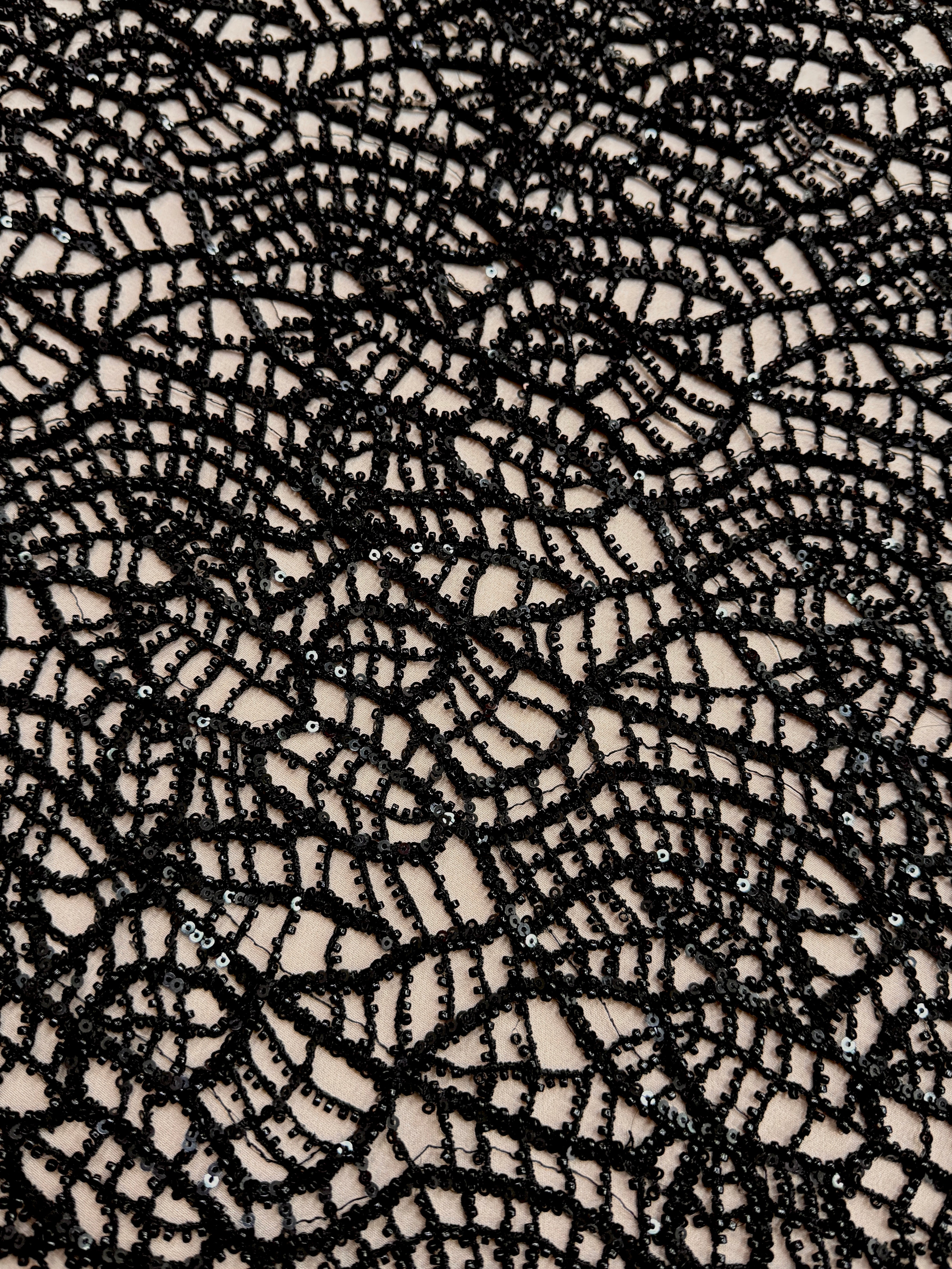Plasa Couture Neagra, cu Margele si Paiete