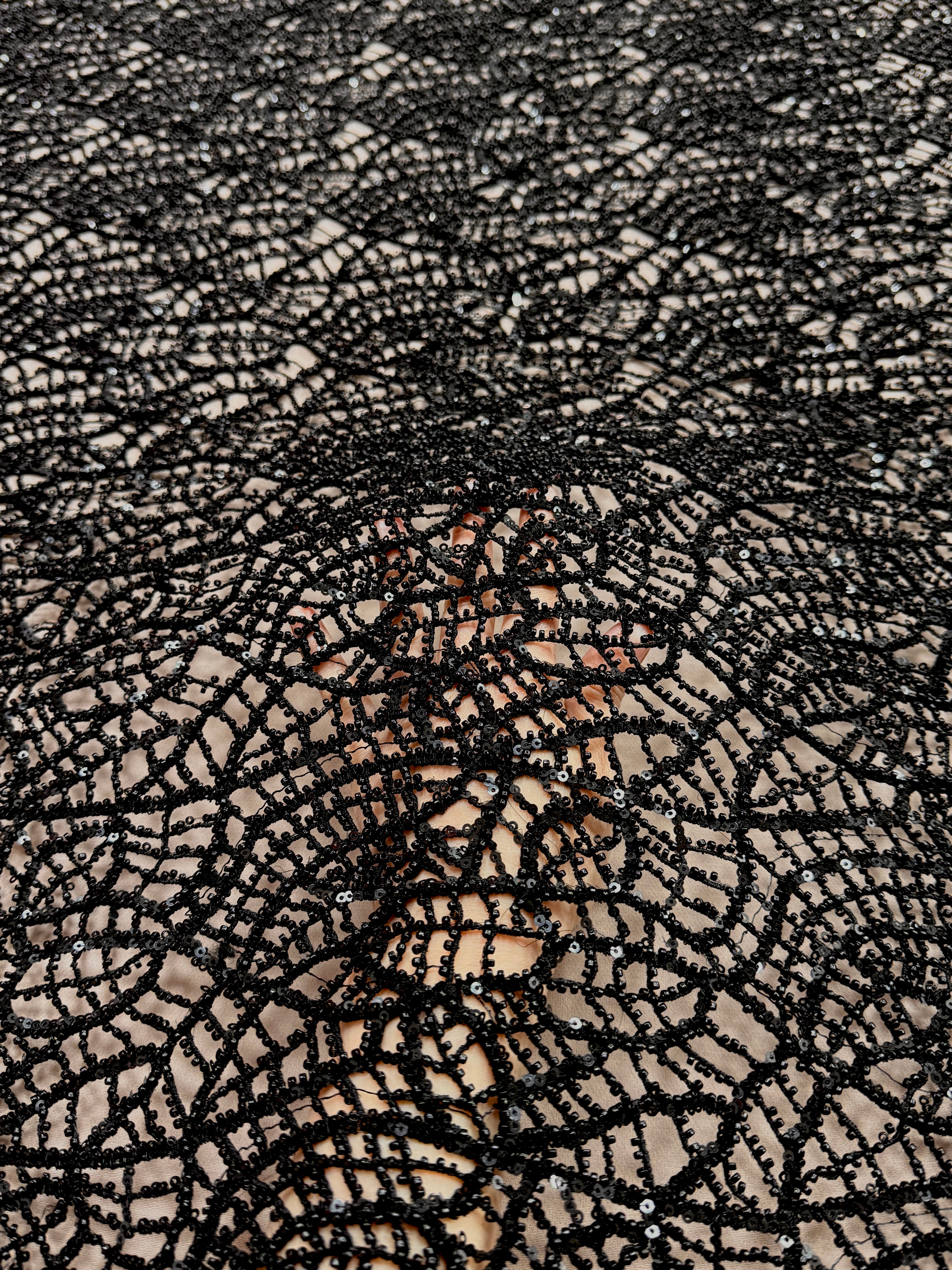 Plasa Couture Neagra, cu Margele si Paiete