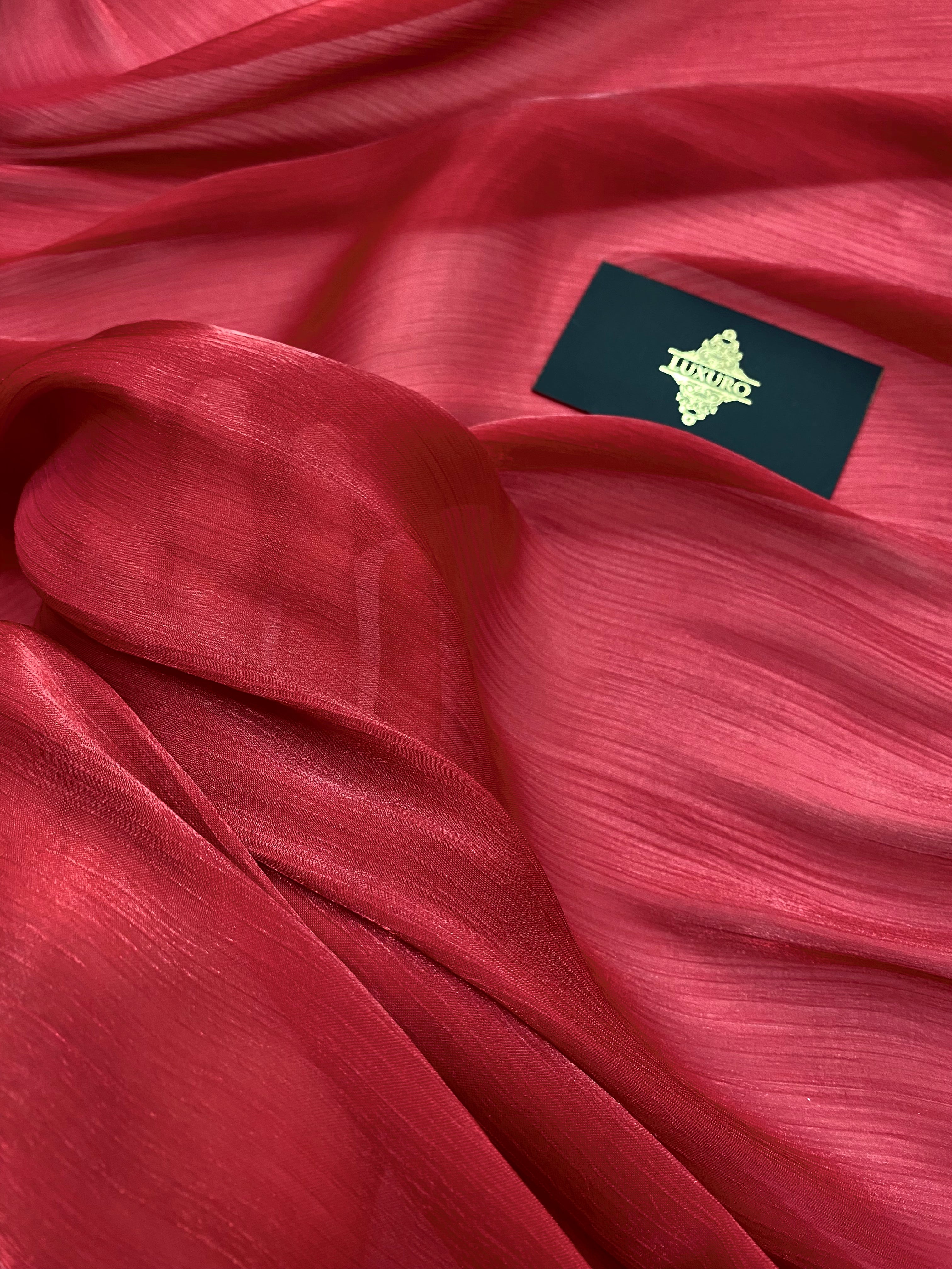 Fóliázott krepp voil, sötétvörös