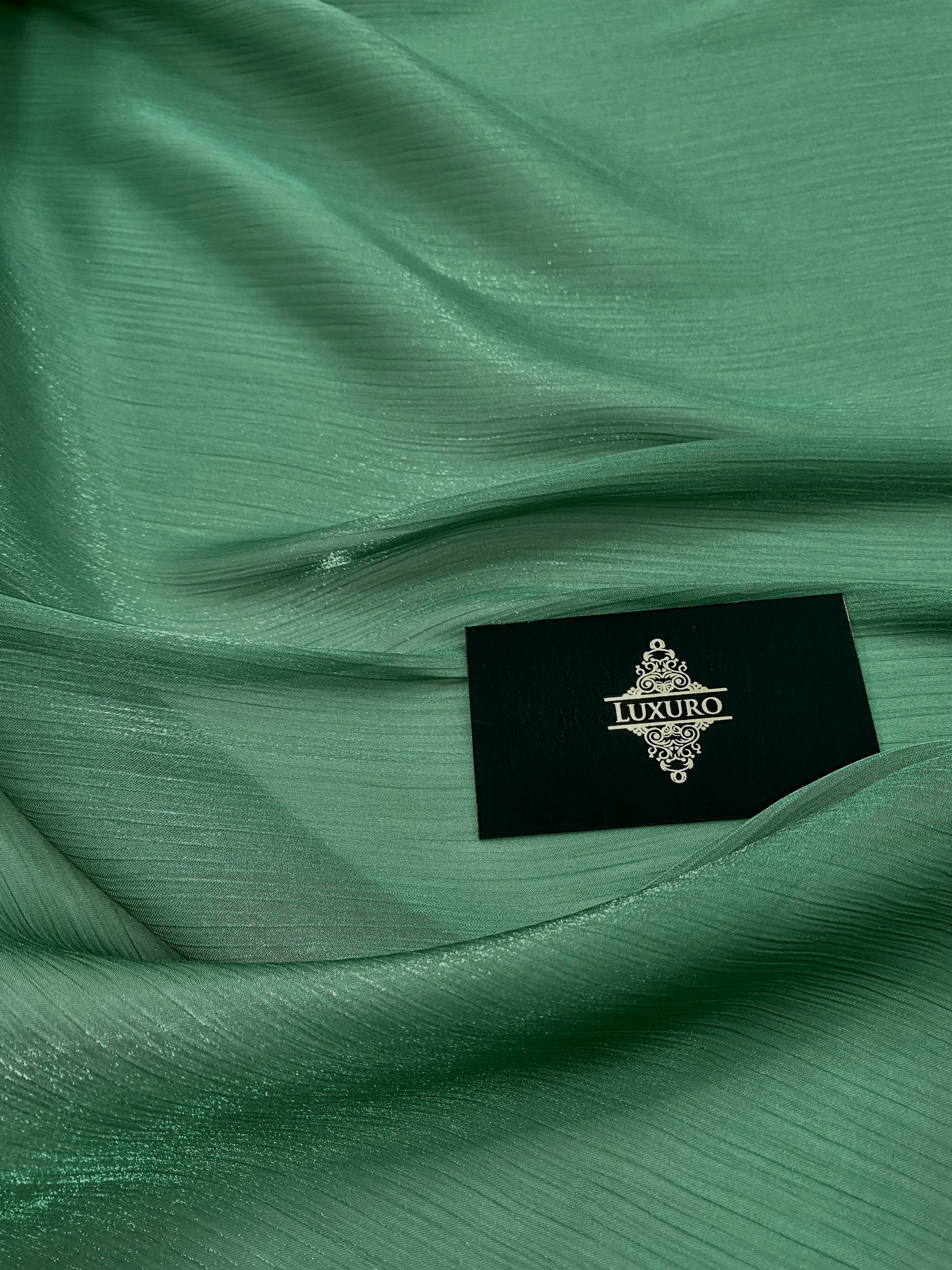 Fóliázott krepp voál fenyőzöld