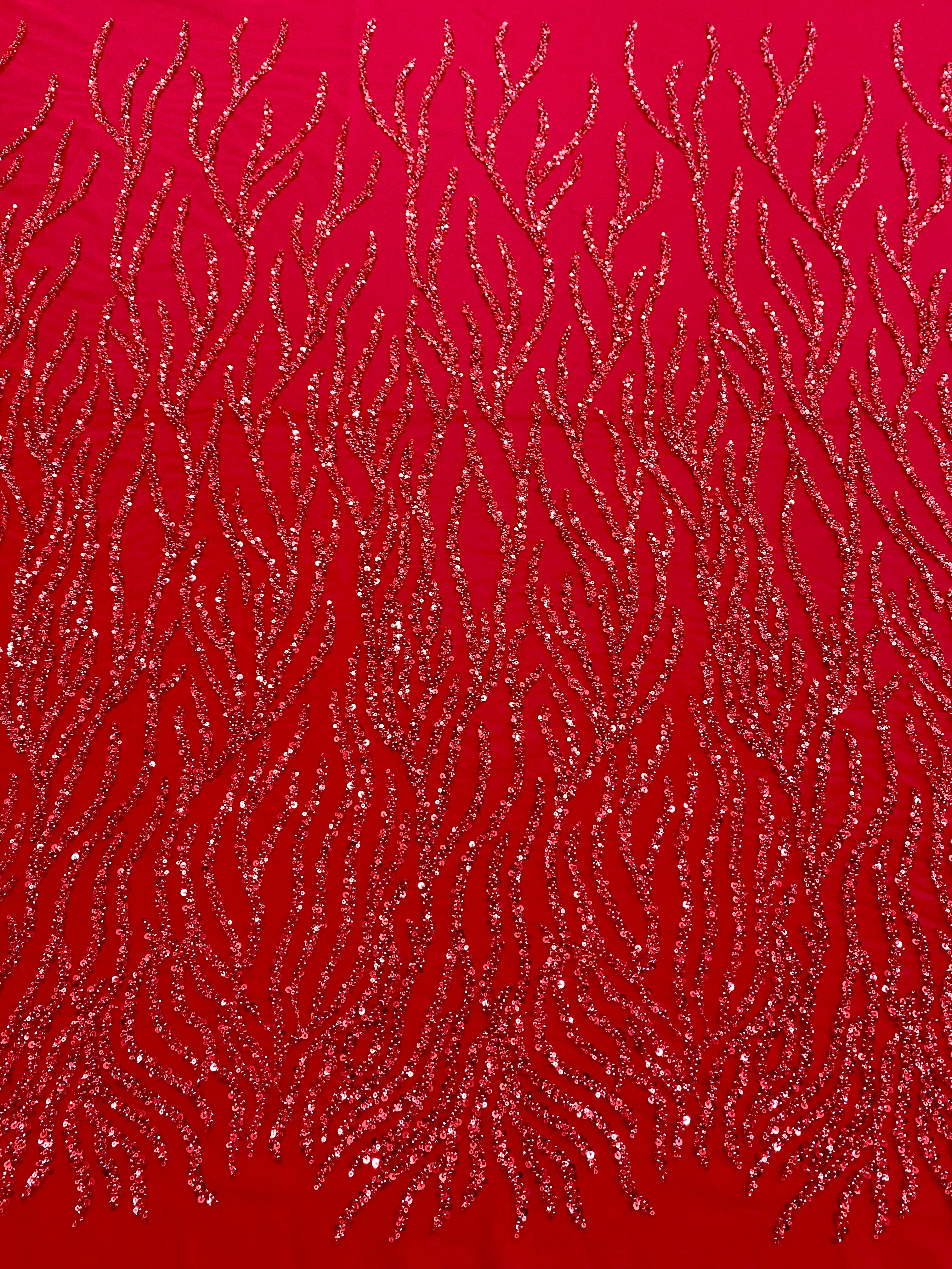Silver Lace with Linear Pattern, with Pearls and Sequins