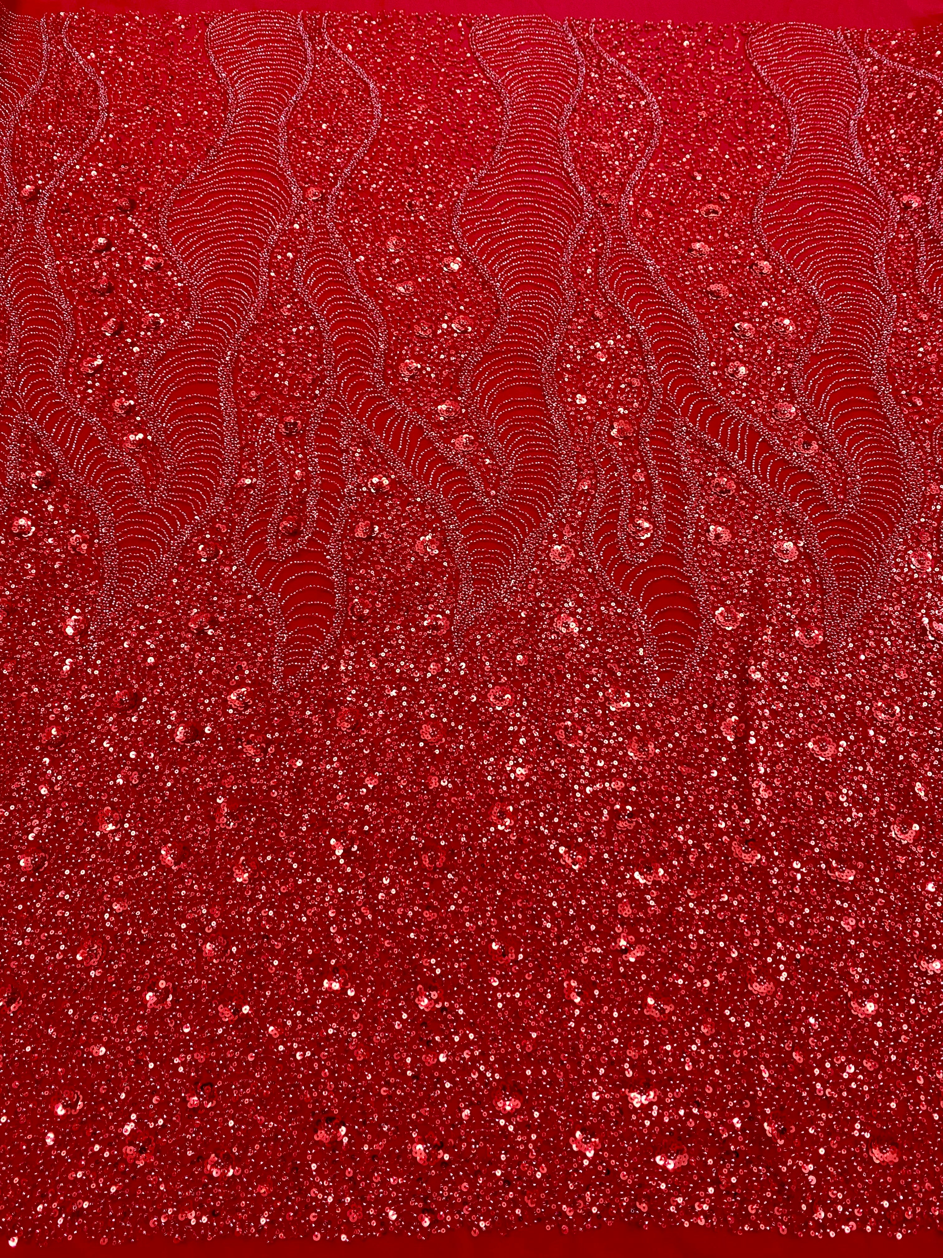 Black Couture Lace, with Beads and Sequins 