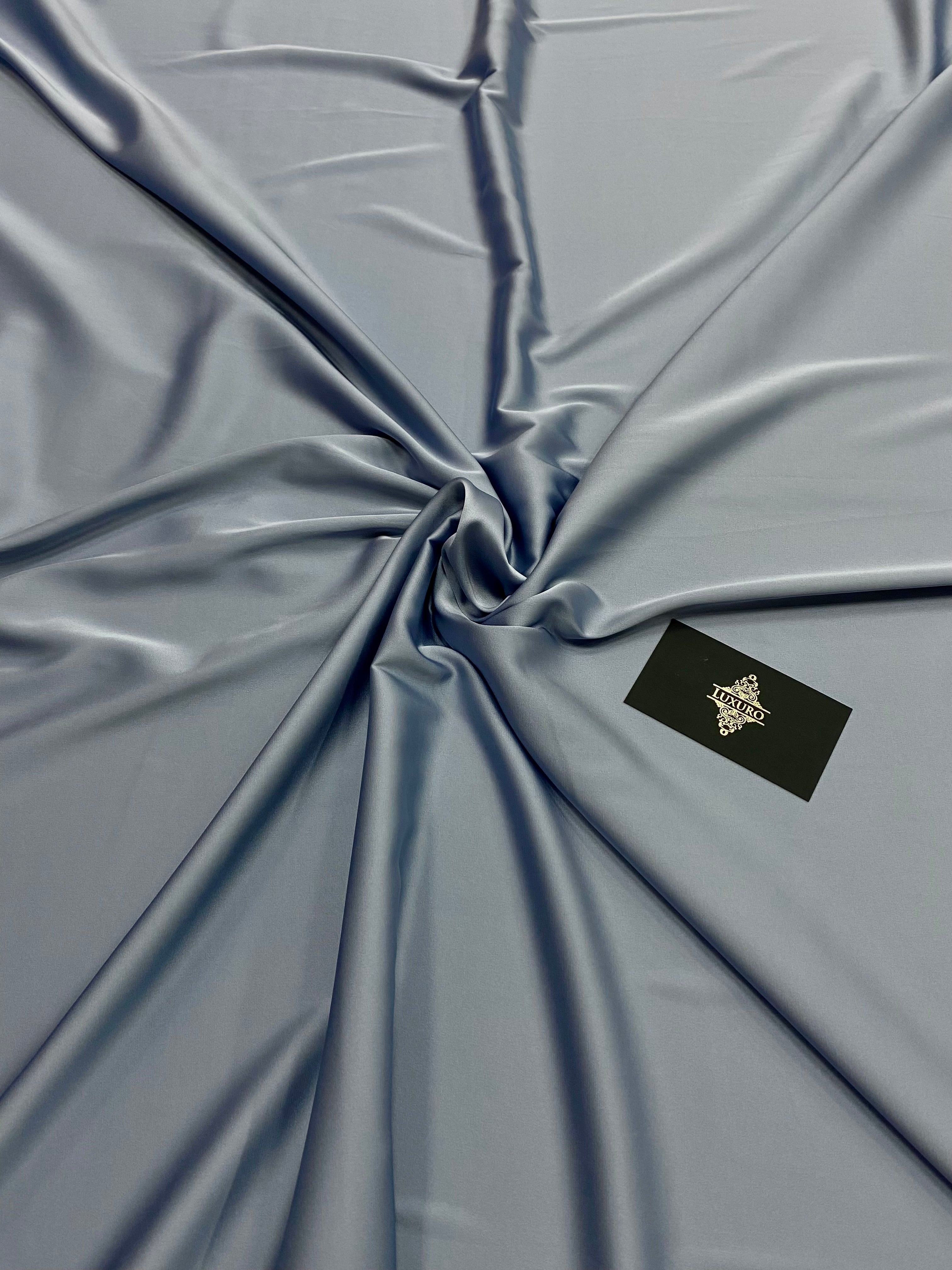 Premium Silky Elastic Satin Dusty Blue