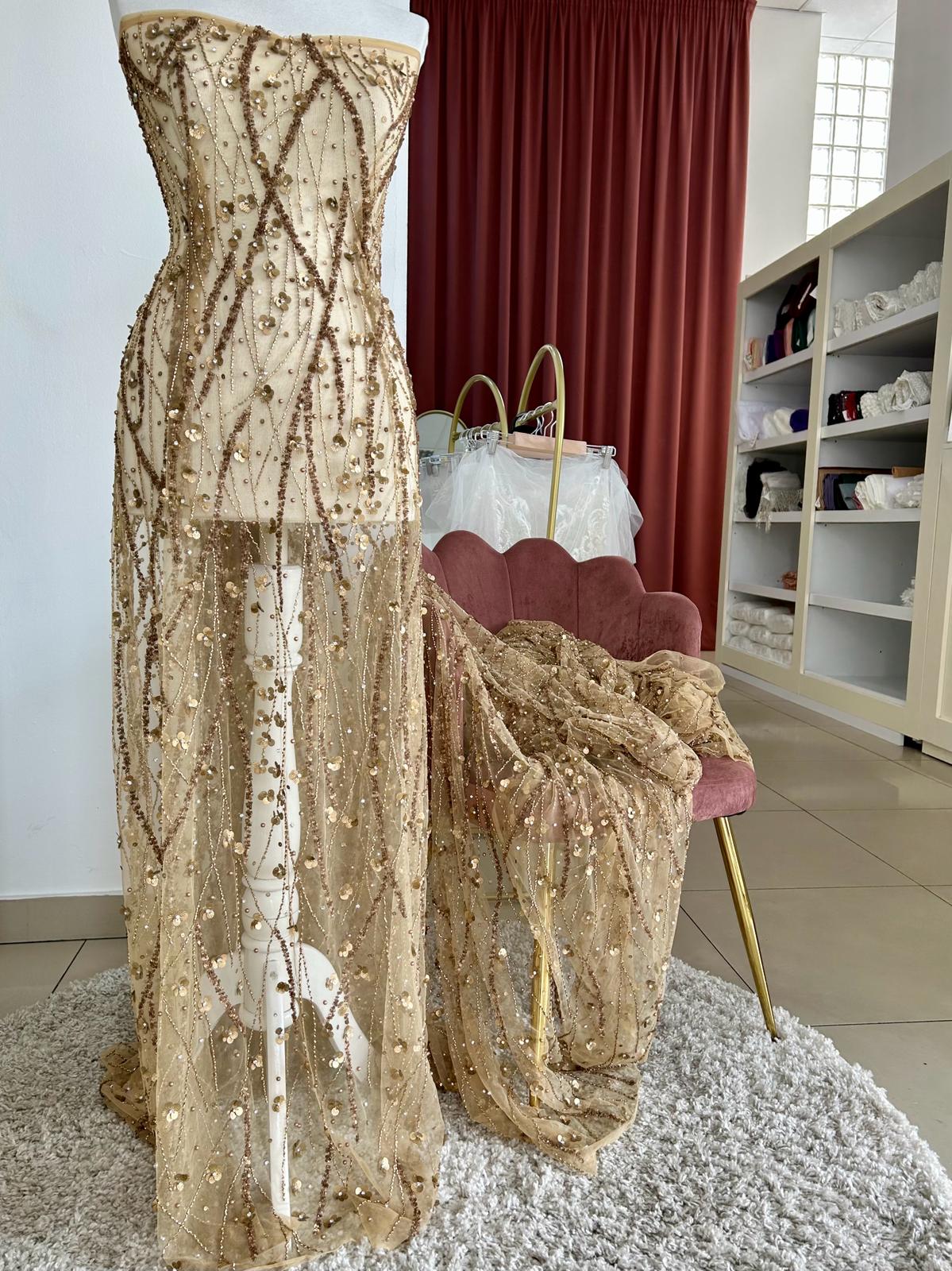 Antik Arany Csipke Haute Couture