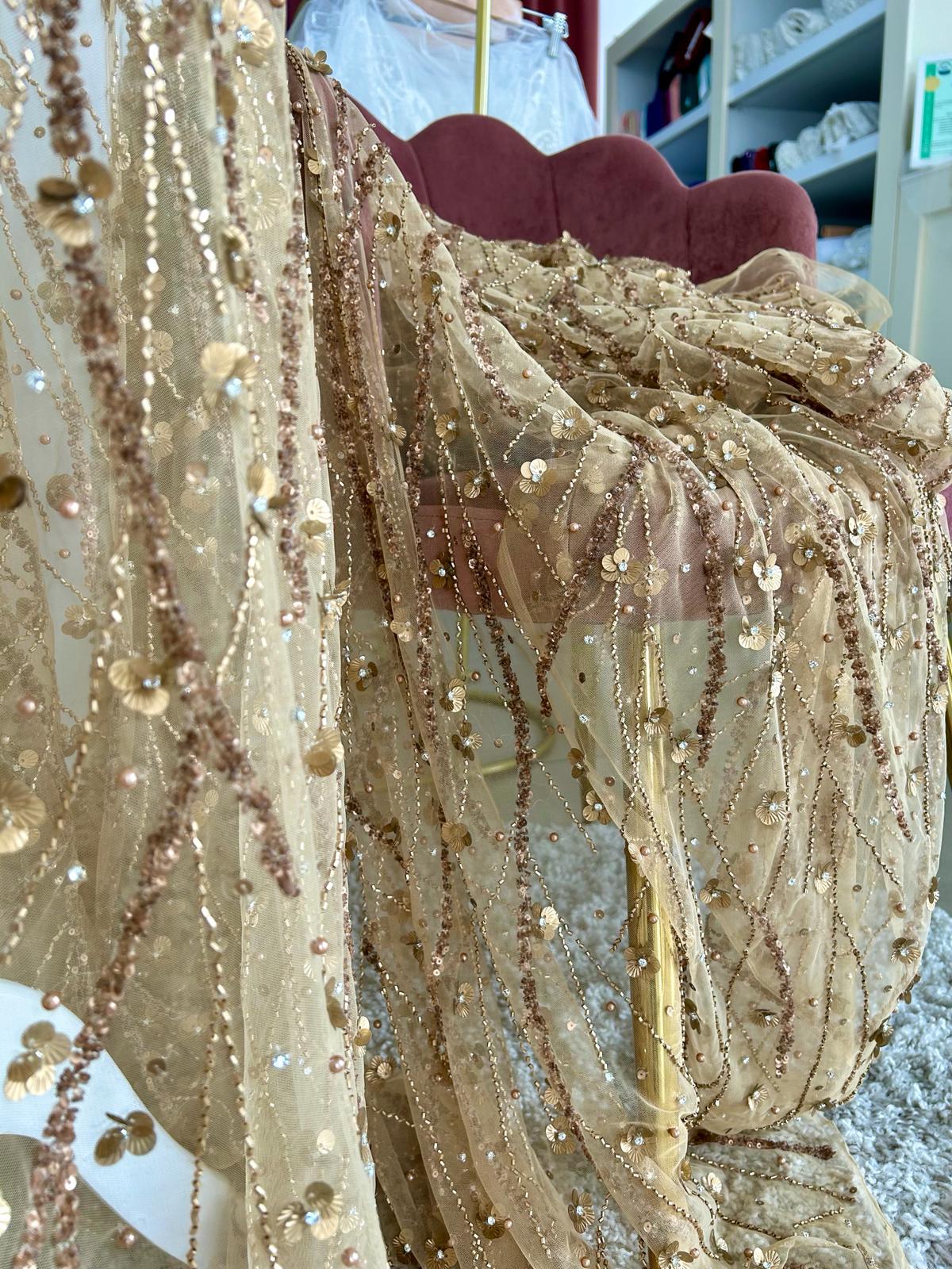 Antik Arany Csipke Haute Couture