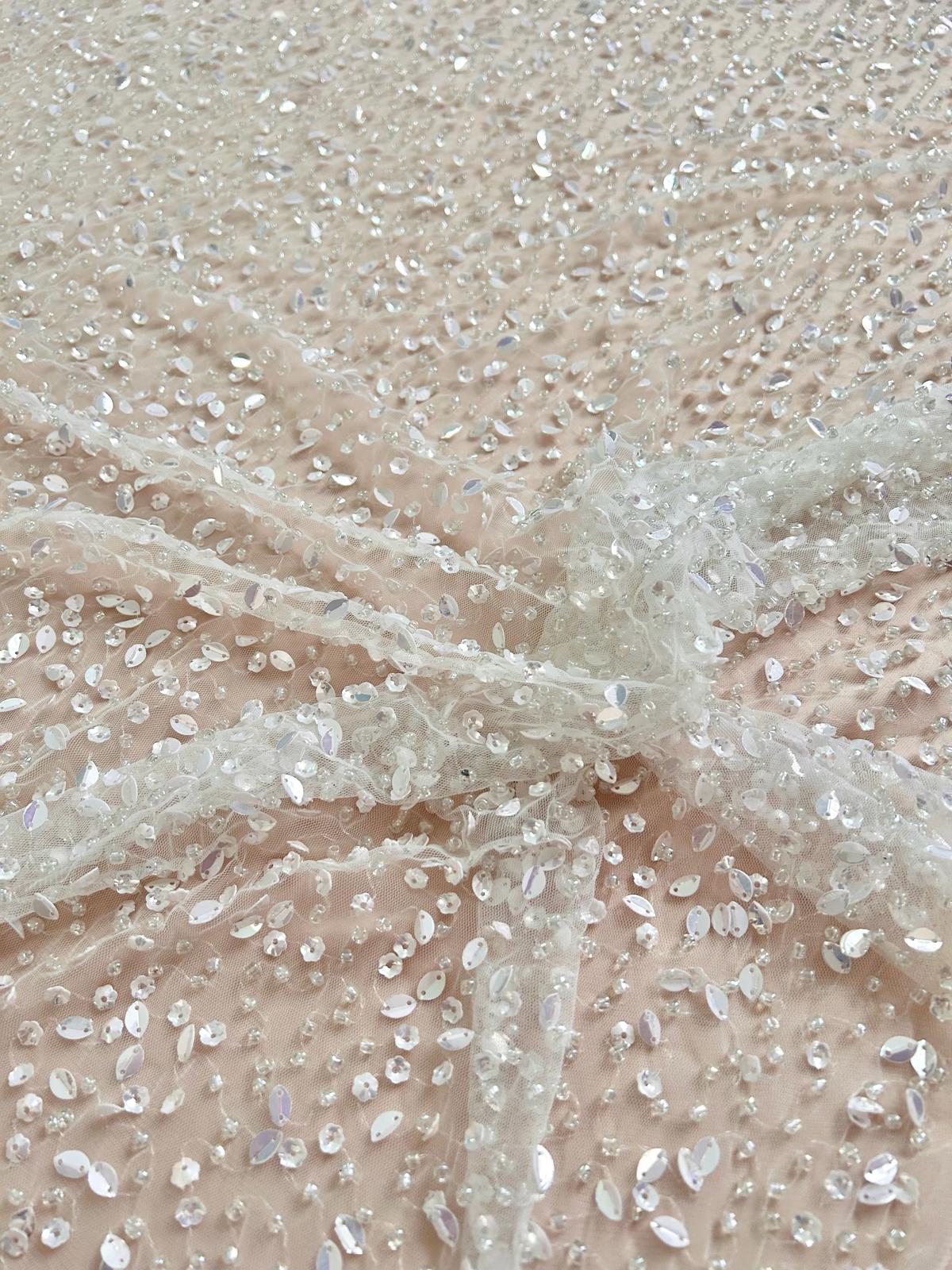 Ivory Haute Couture Lace, with Beads and Sequins