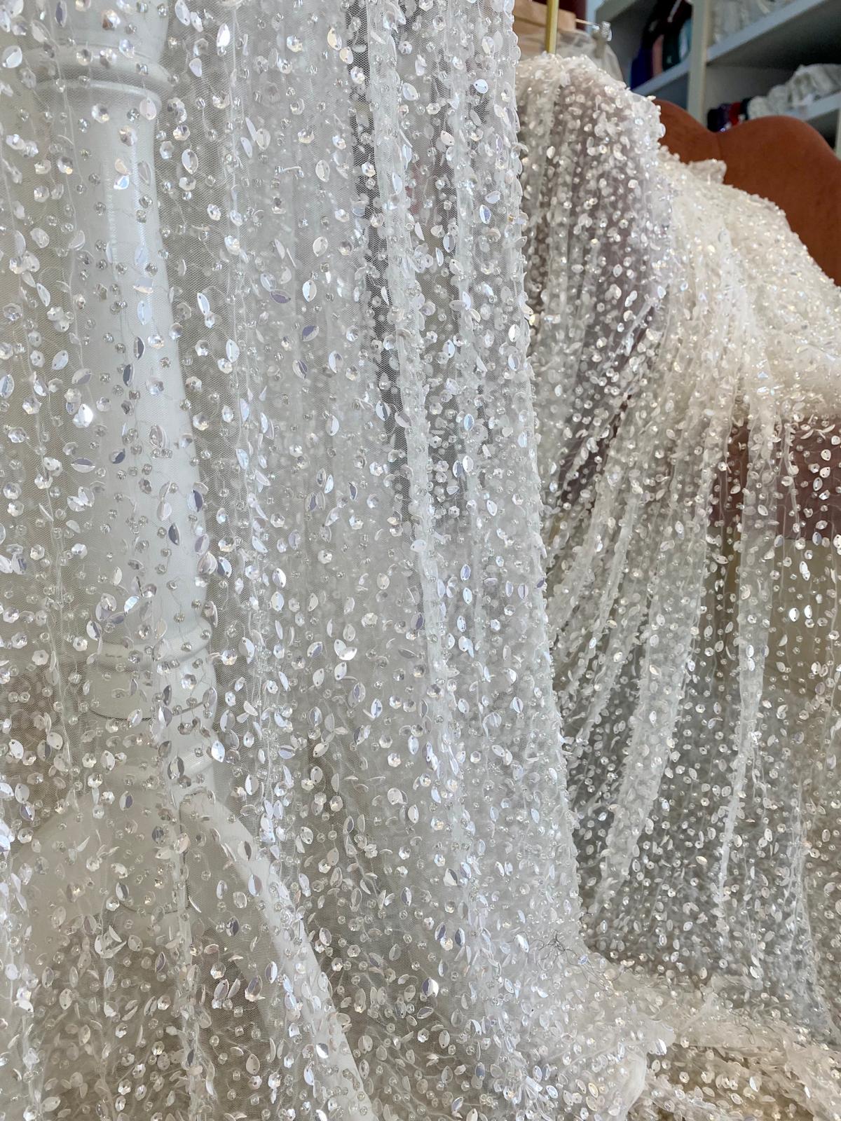 Ivory Haute Couture Lace, with Beads and Sequins