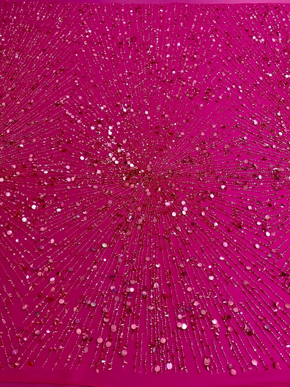 Fuchsia Haute Couture Lace with Strings