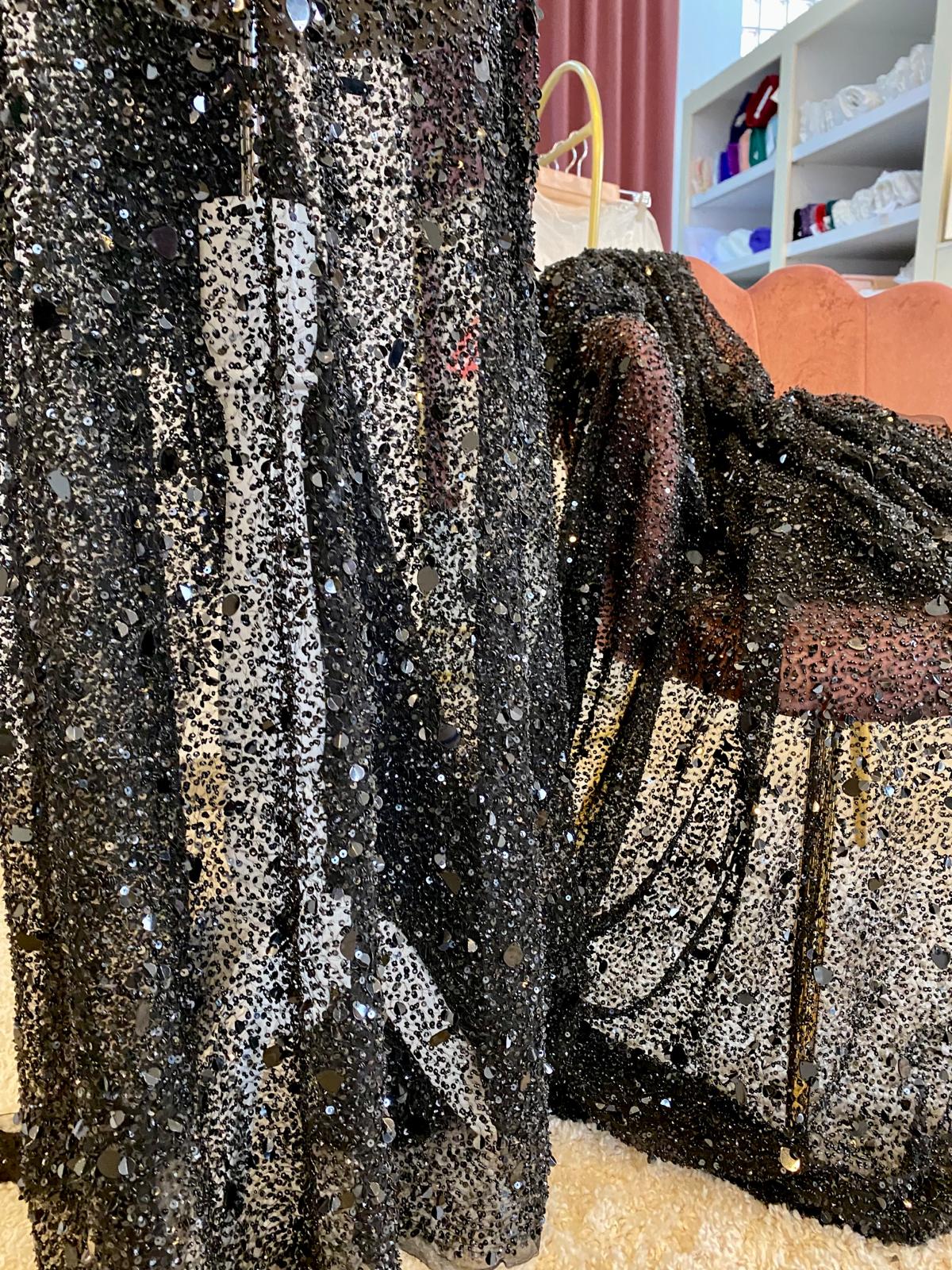 Black Lace Haute Couture, with Mirrors 