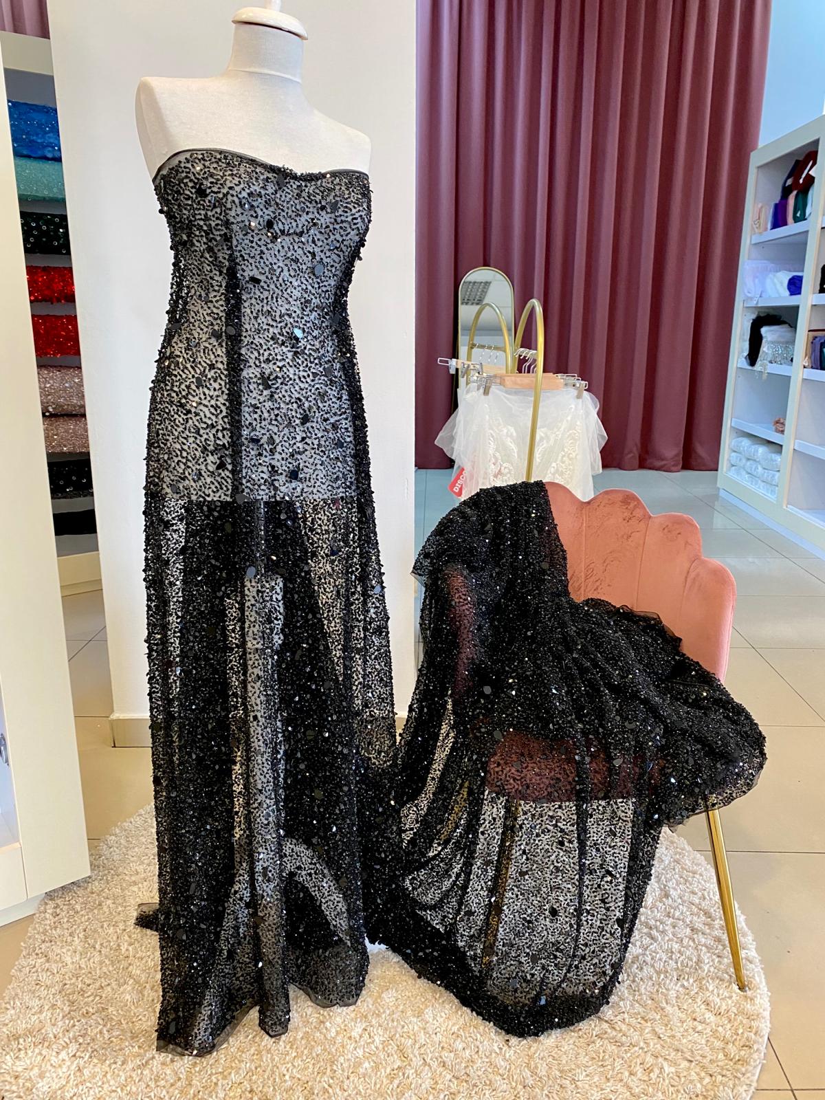 Black Lace Haute Couture, with Mirrors 