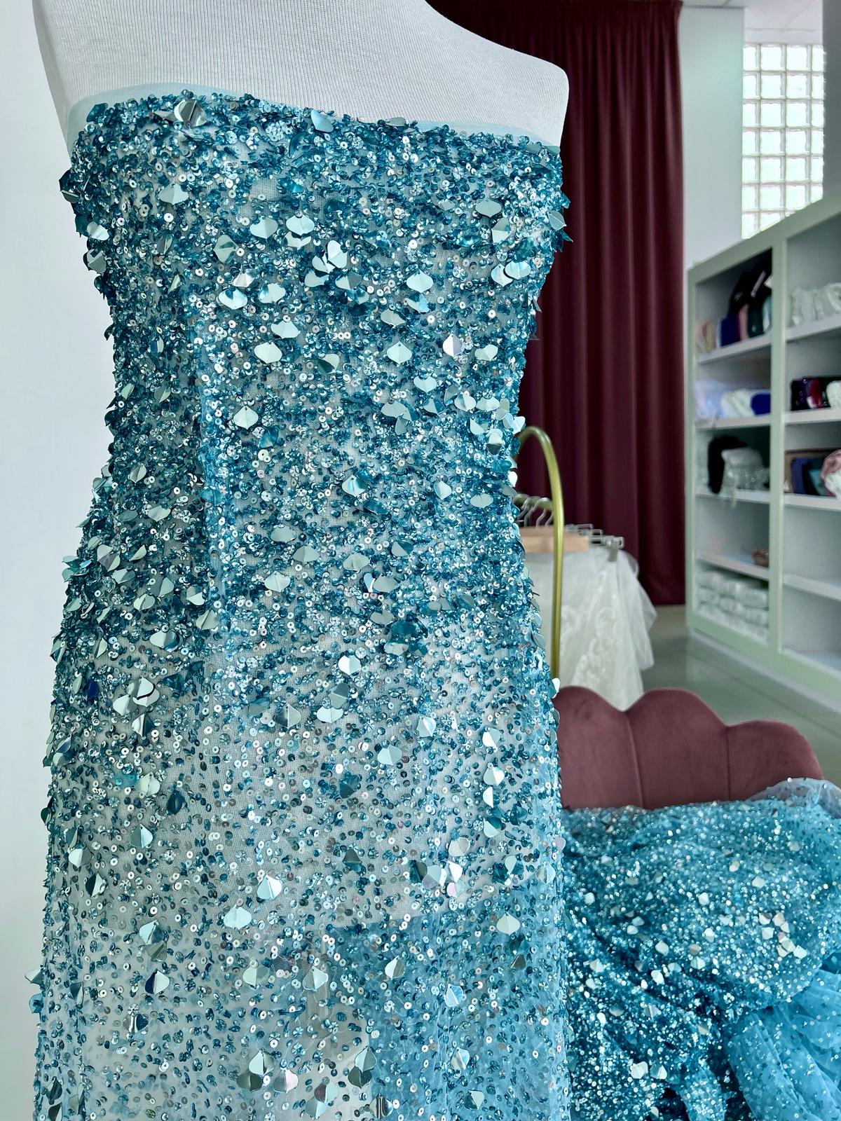Tengerészkék Csipke Haute Couture