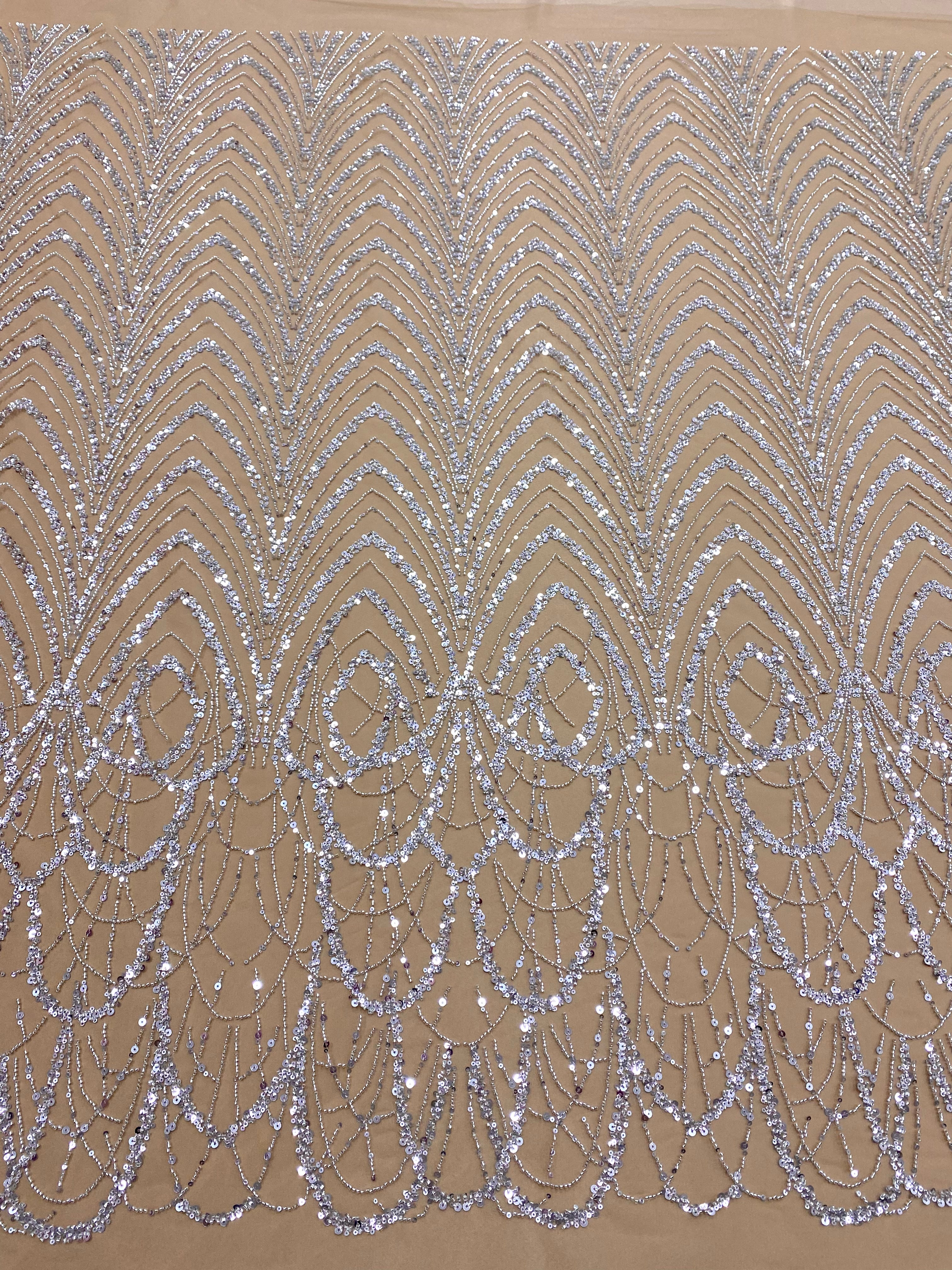 Black Couture Lace, with Beads and Sequins 