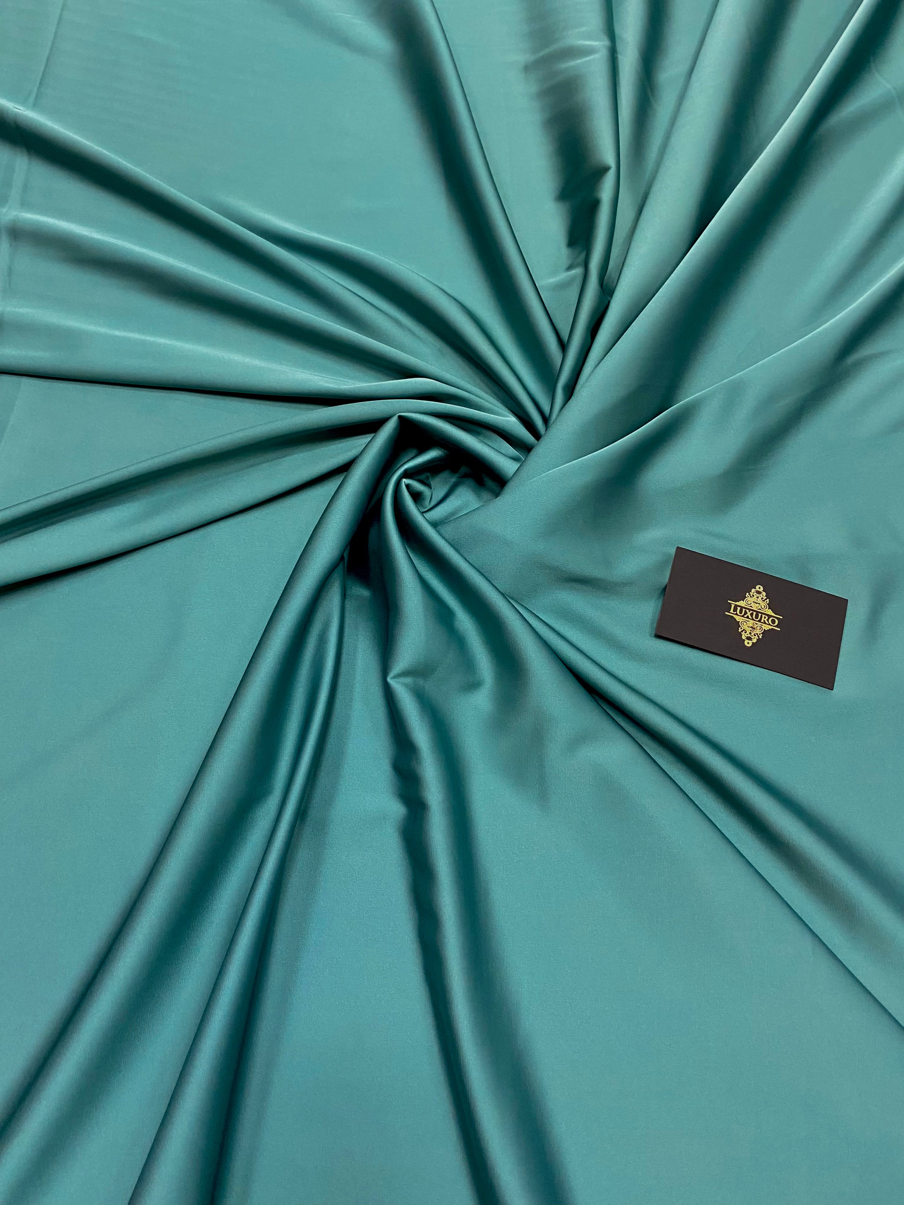 Premium Silky Elastic Satin Navy Green