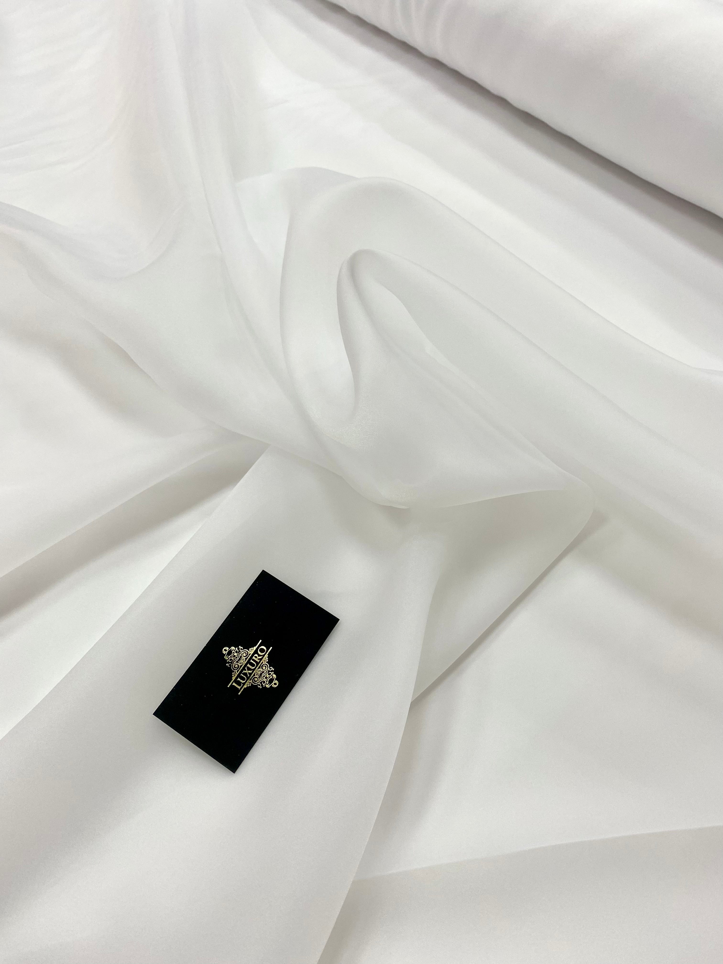 Organza Fehér Gyöngyház - 3 m Szélesség