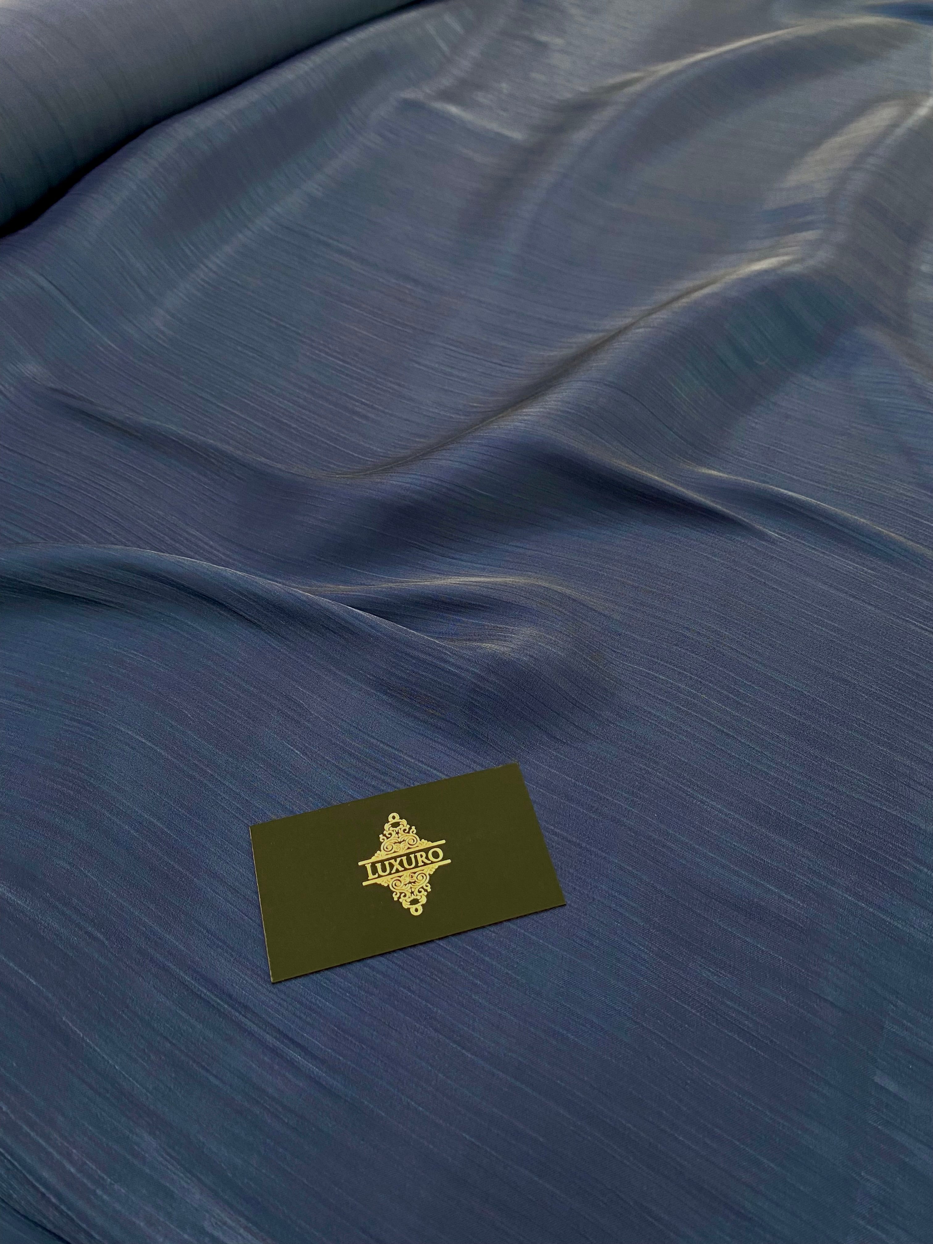 Navy Blue Crepe Filmed Veil
