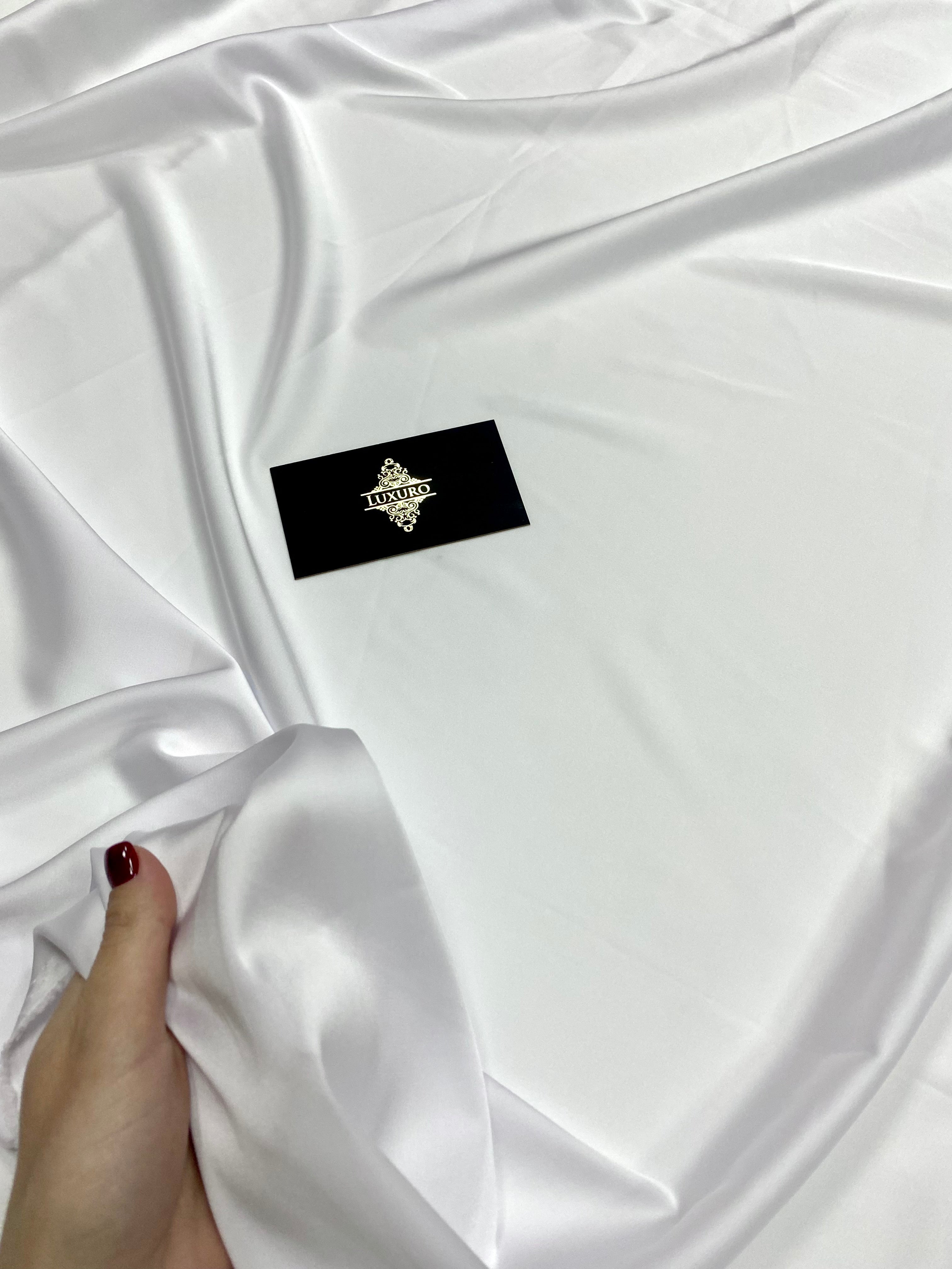 Premium Silky Elastic Satin White
