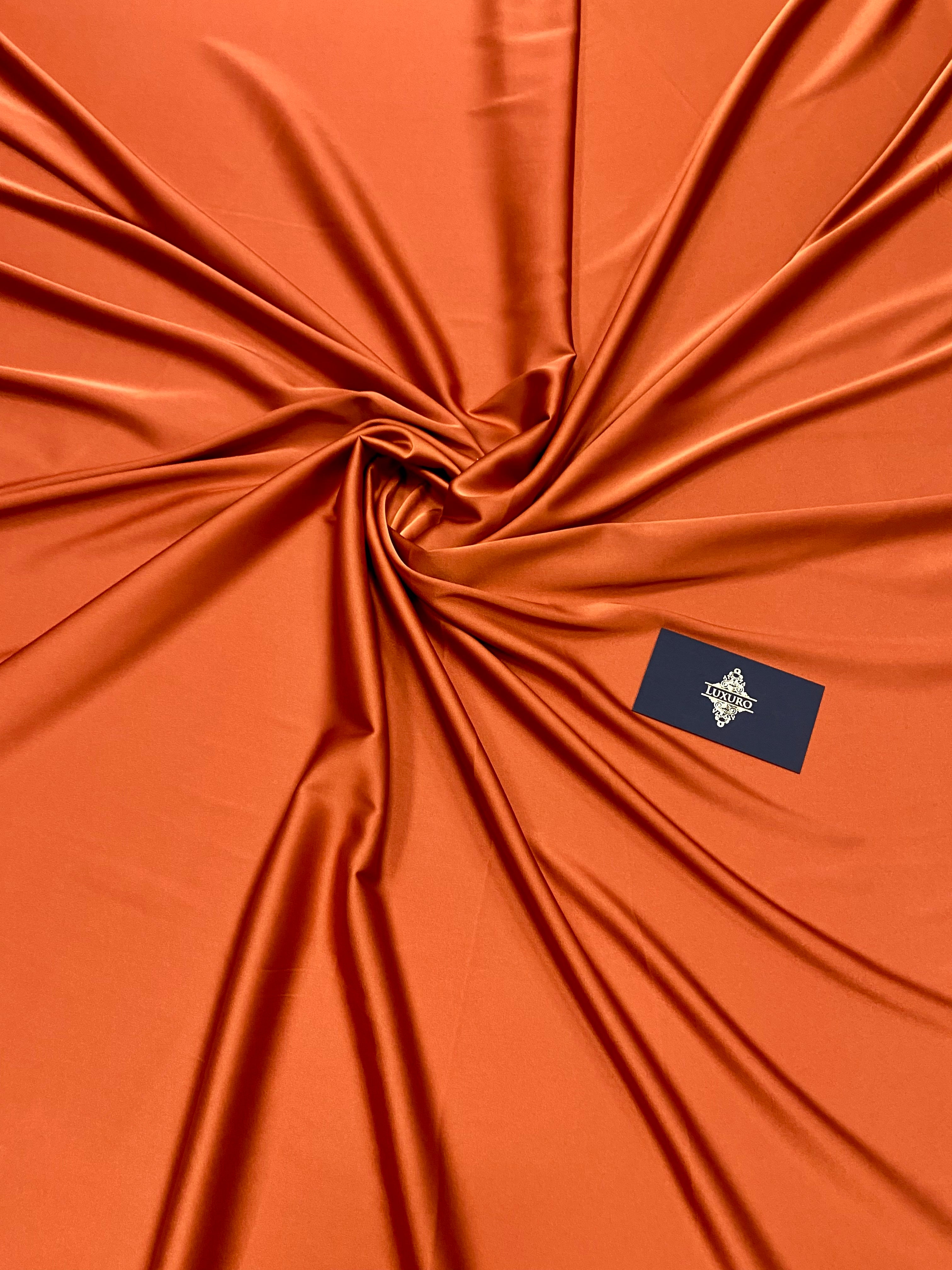 Premium Silky Elastic Satin Terracotta
