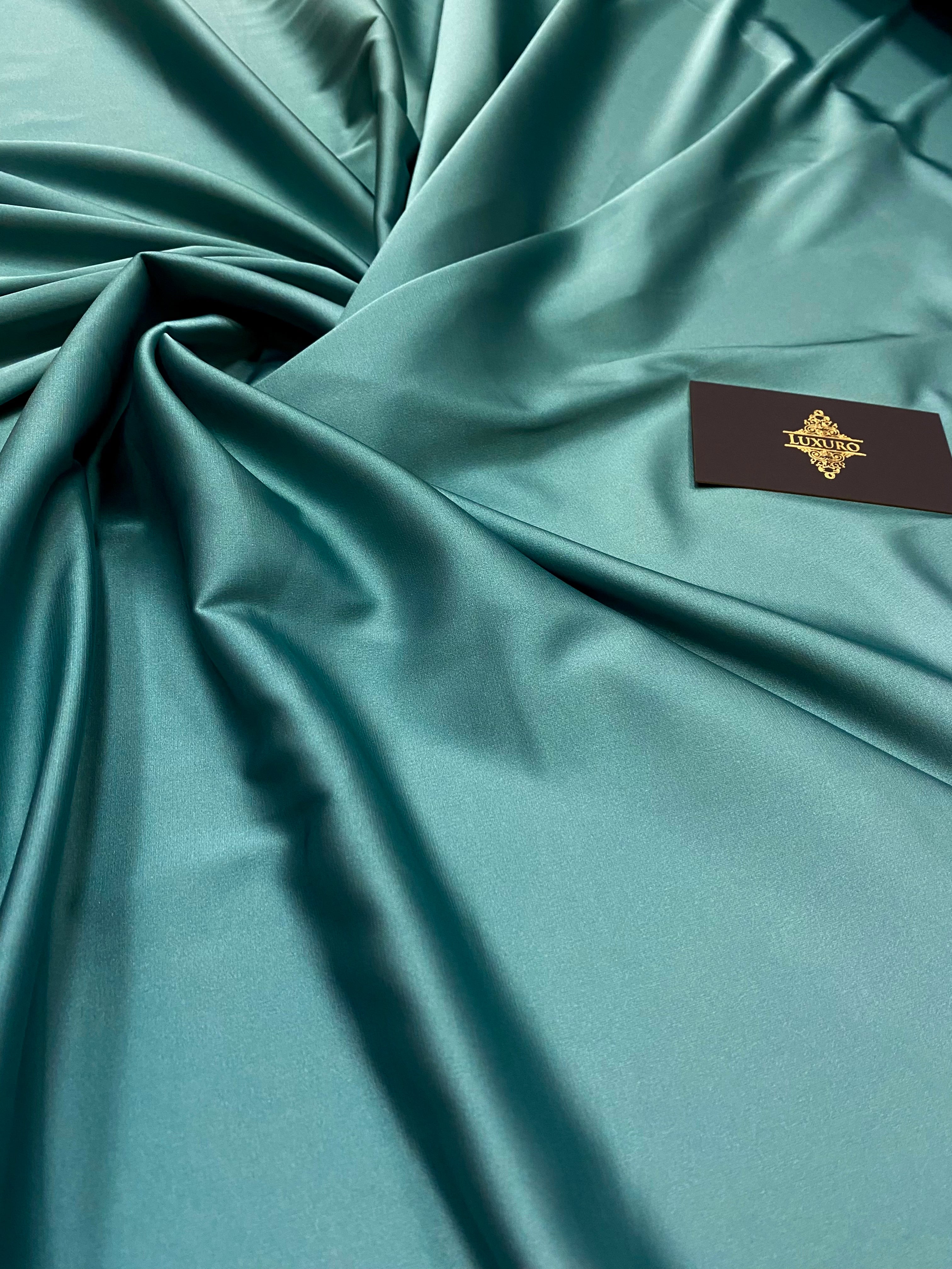 Premium Silky Elastic Satin Navy Green