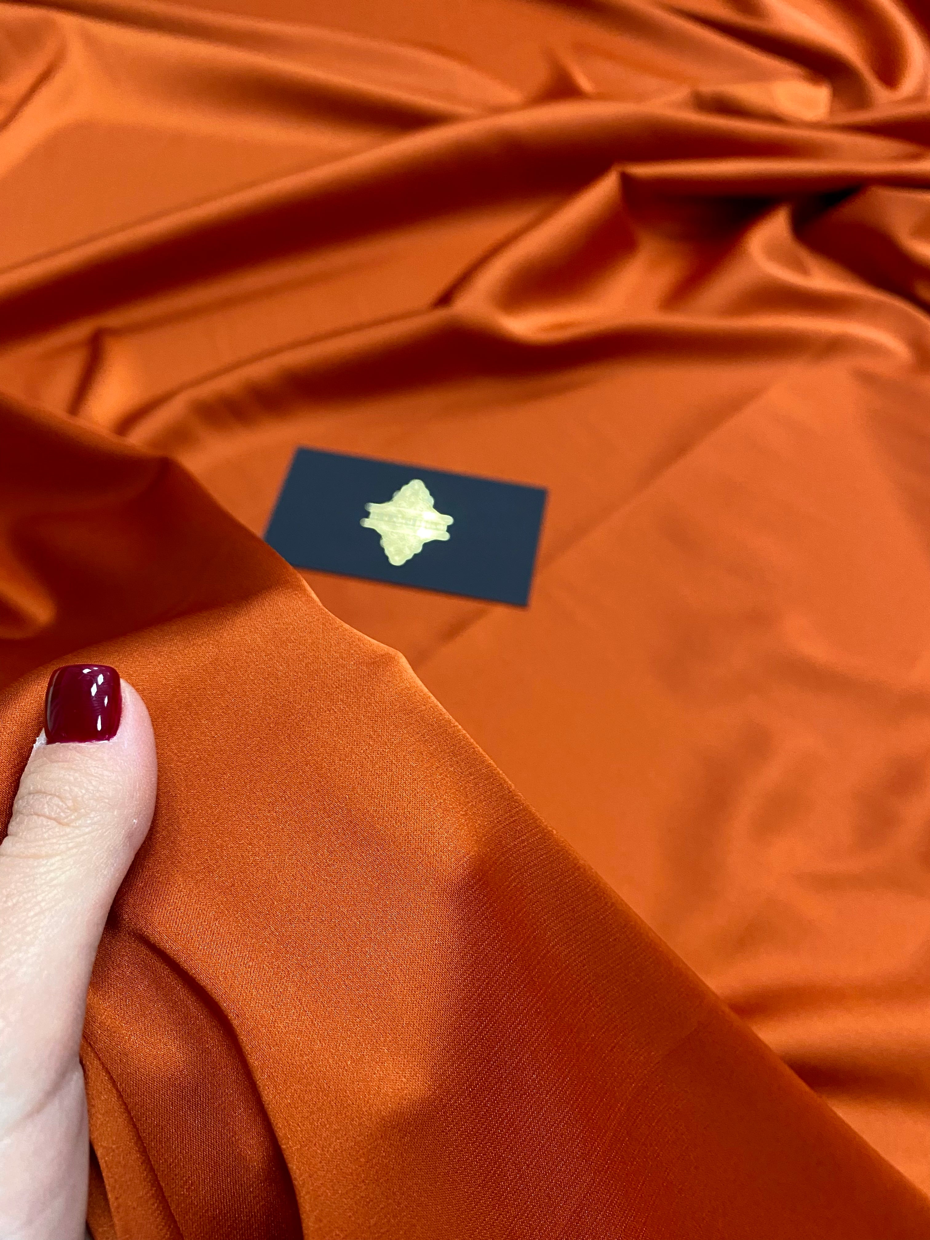 Premium Silky Elastic Satin Terracotta