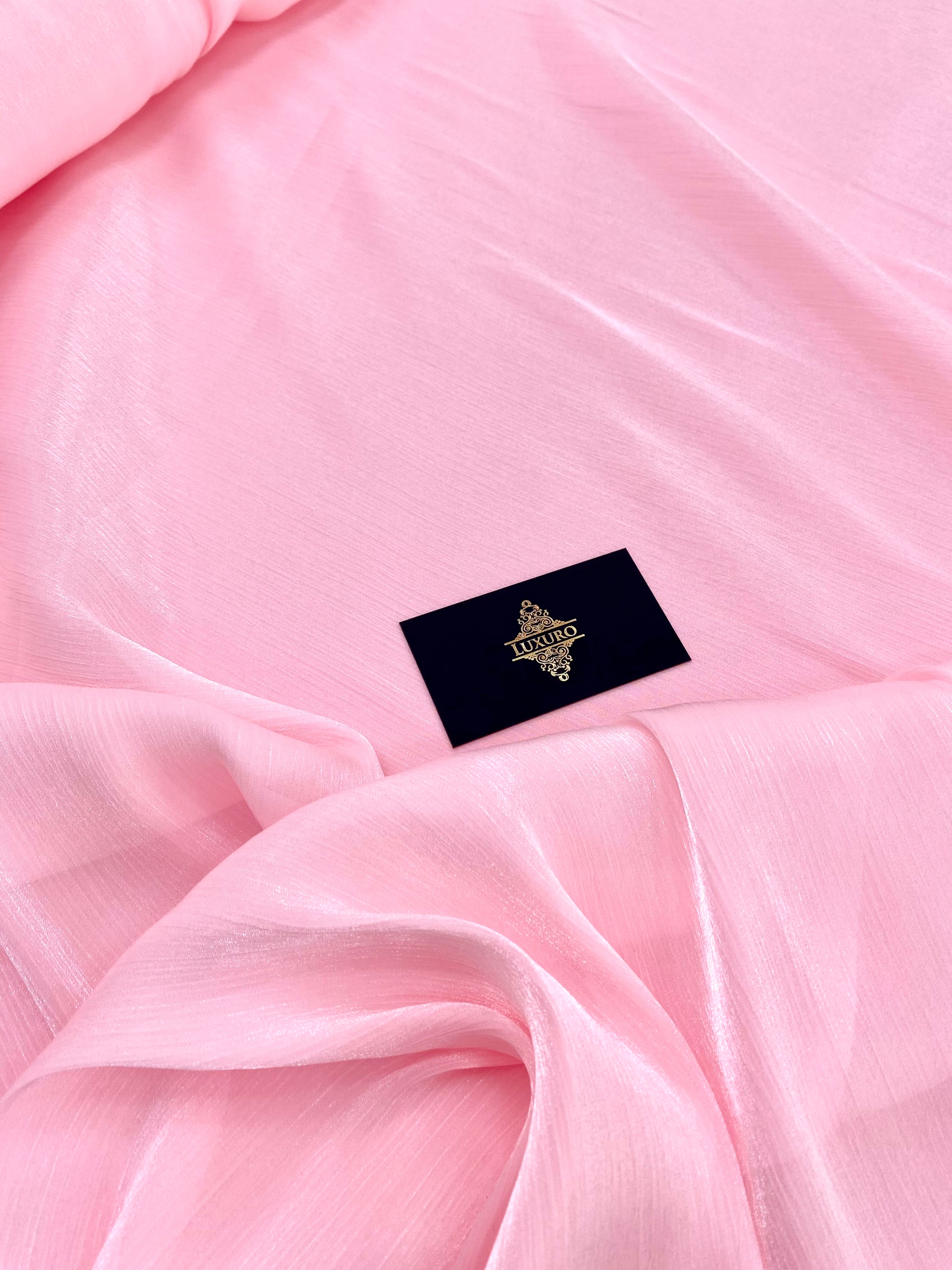 Pink Crepe Filmed Veil
