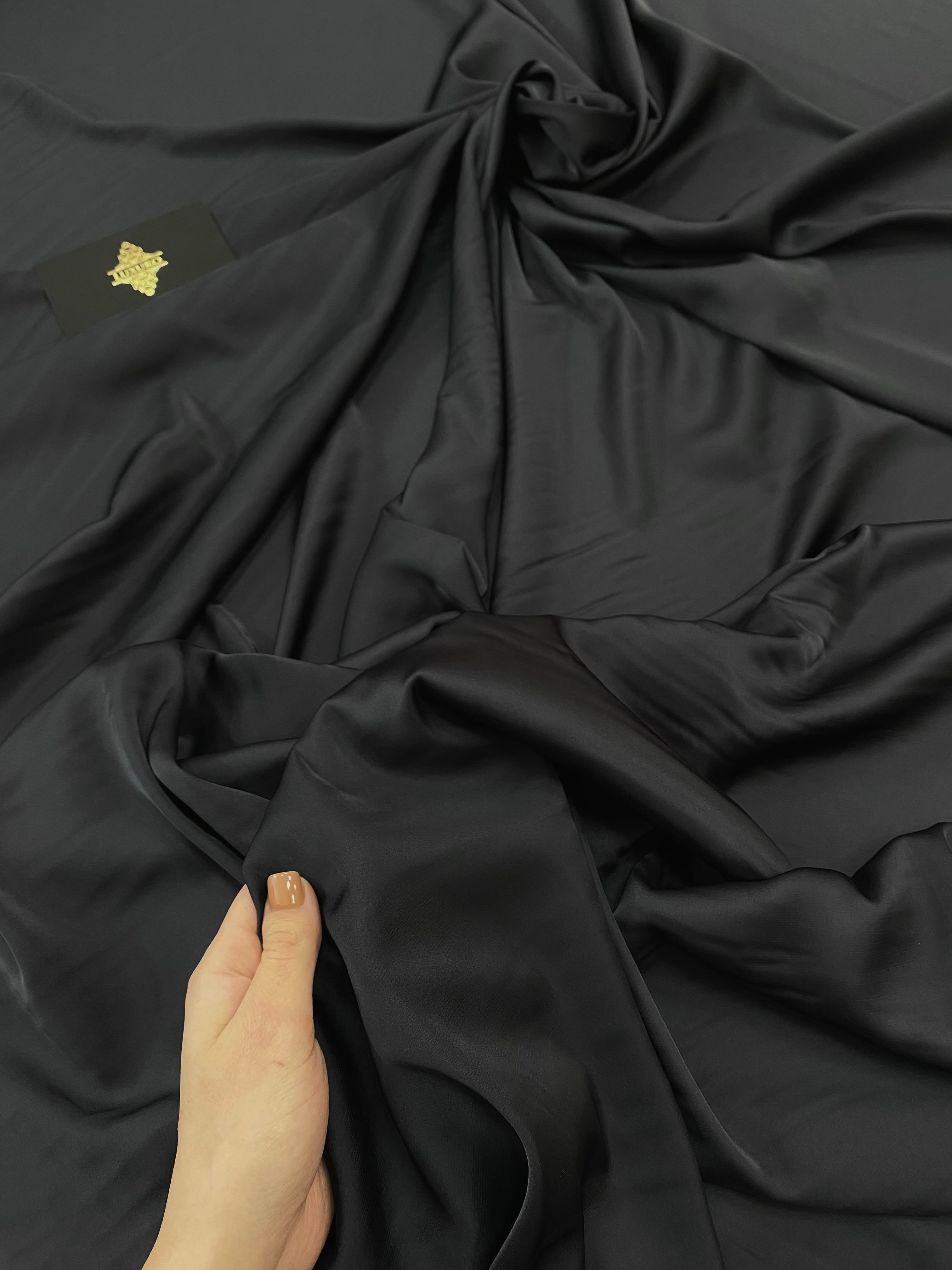 Premium Silky Elastic Satin Anthracite Grey