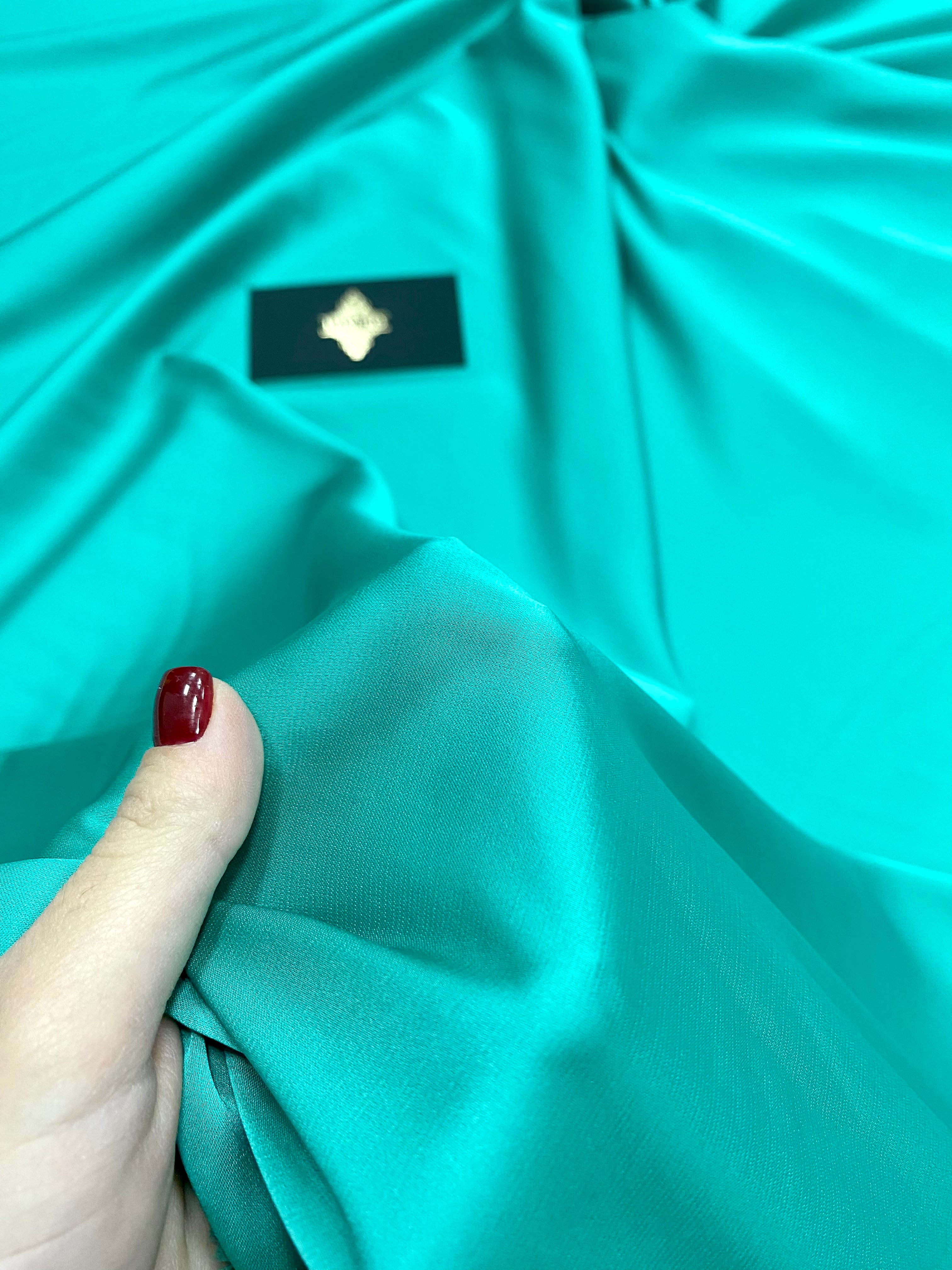 Premium Silky Elastic Satin Turquoise