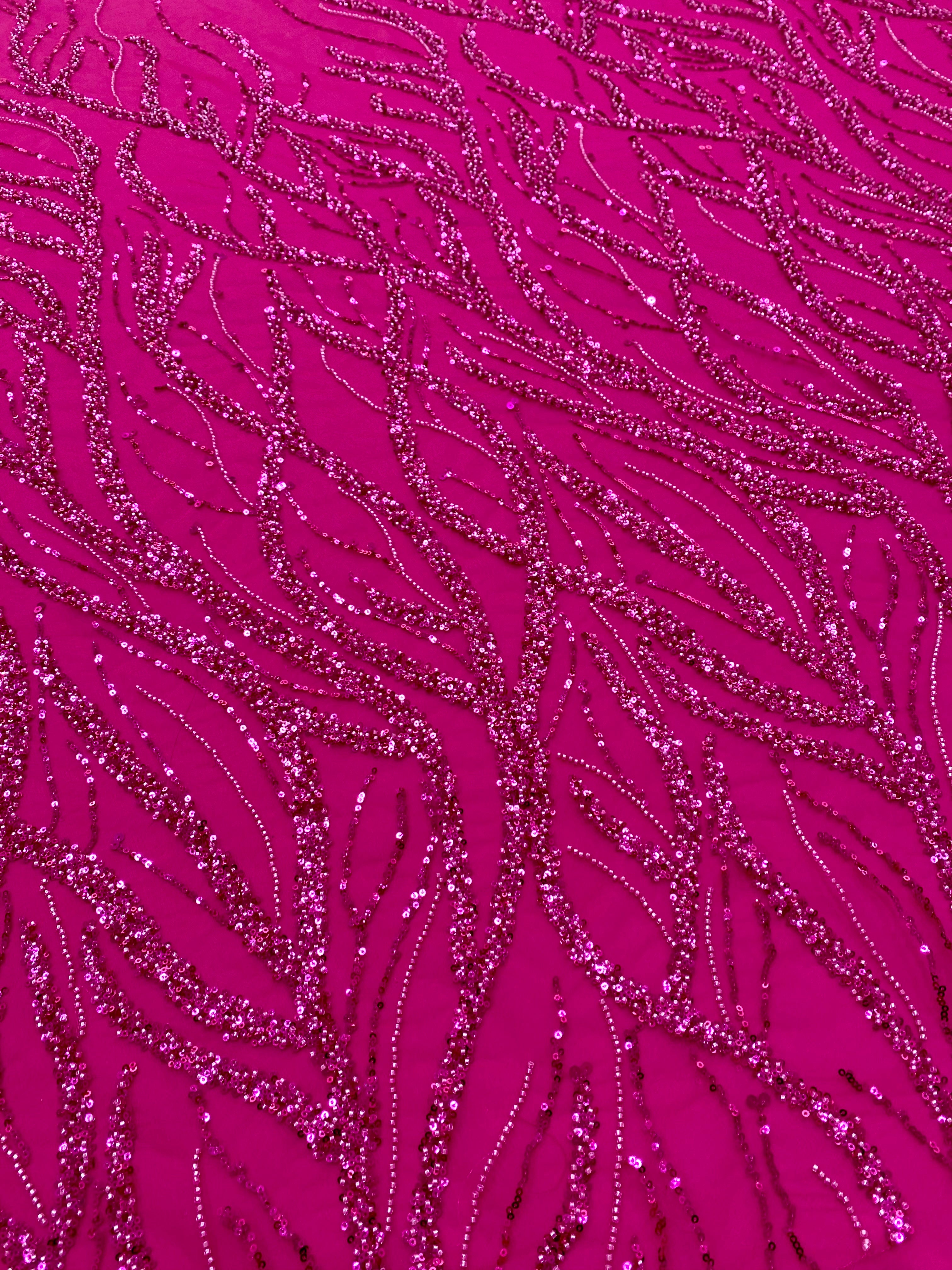 Black Couture Lace with General Pattern, with Beads and Sequins 