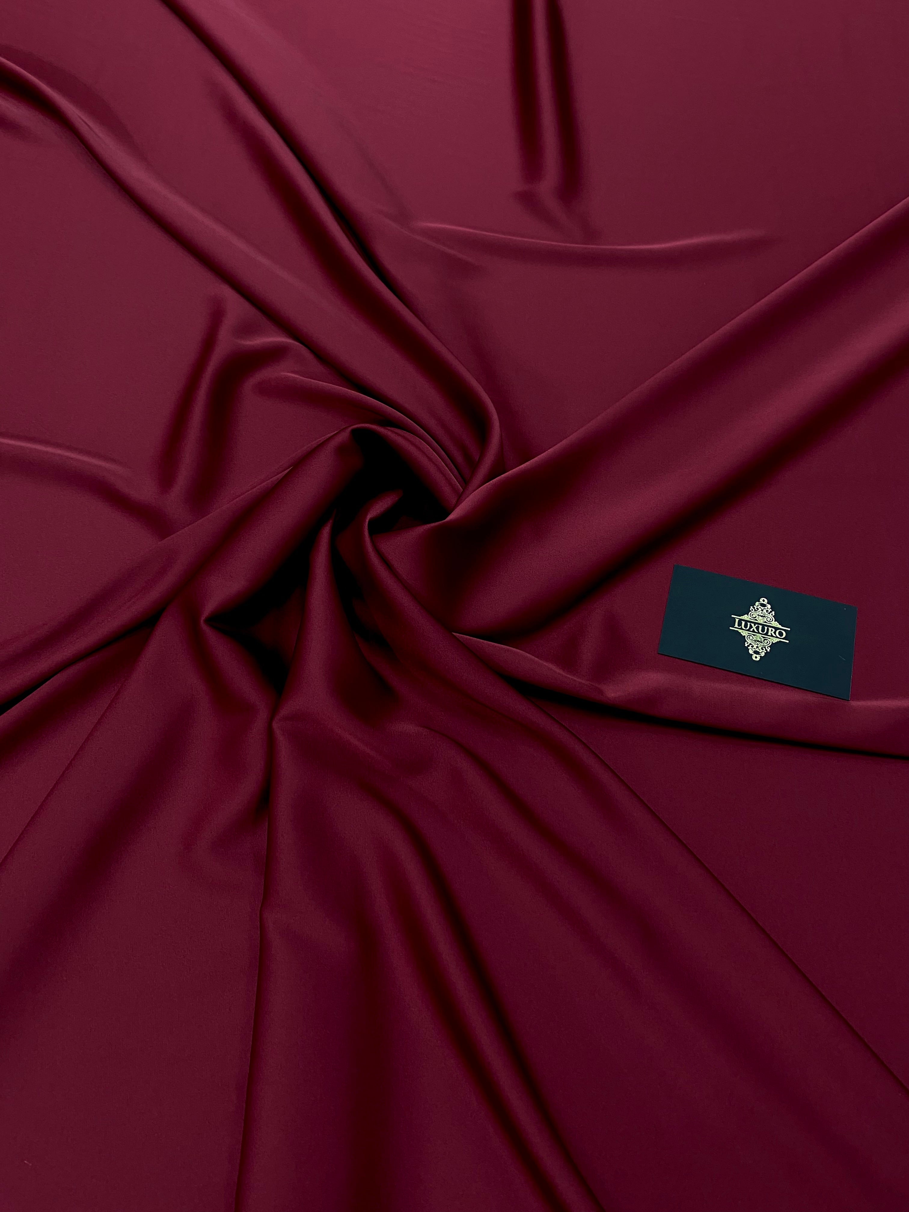 Premium Silky Elastic Satin Bordeaux