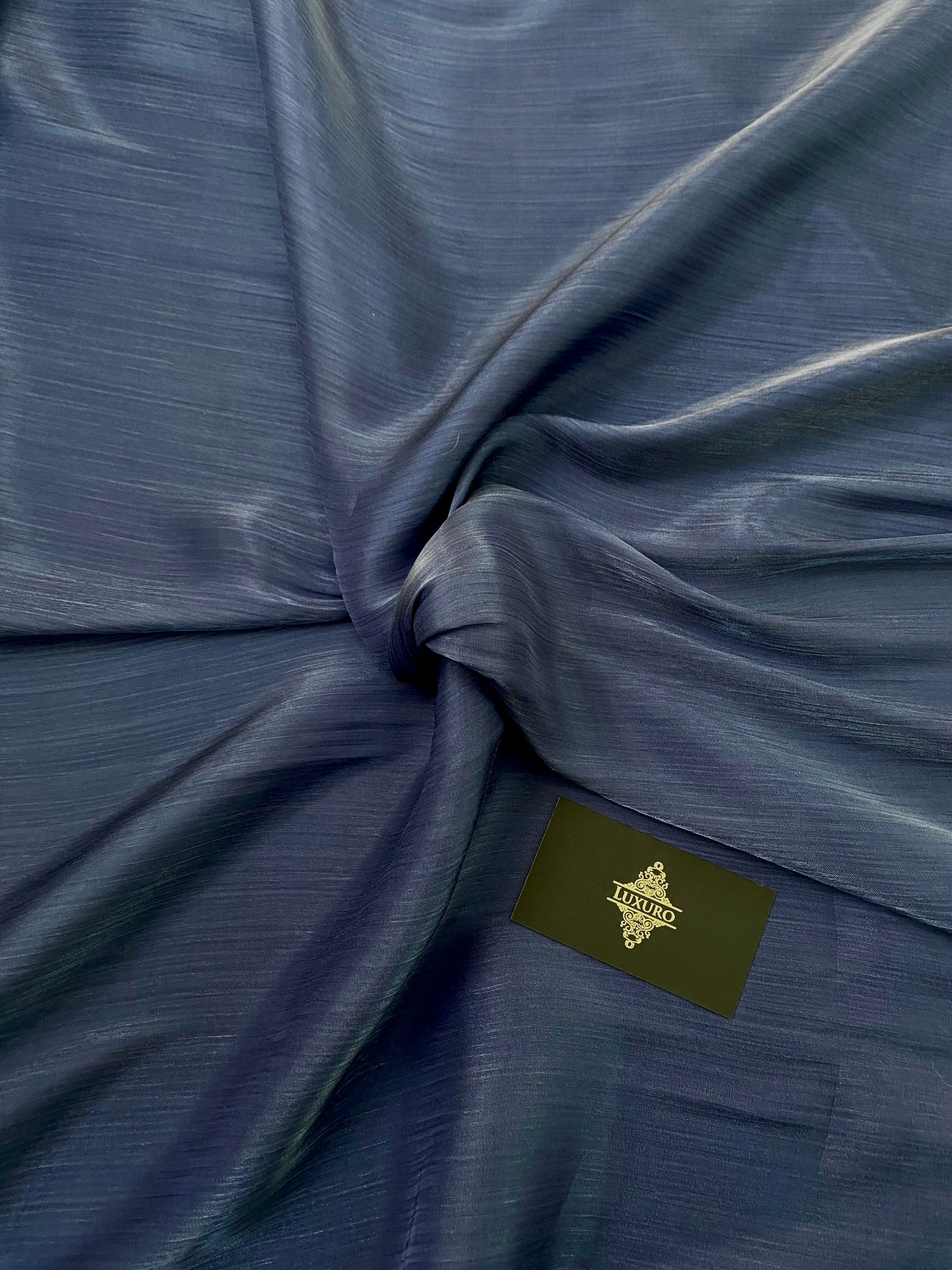 Navy Blue Crepe Filmed Veil