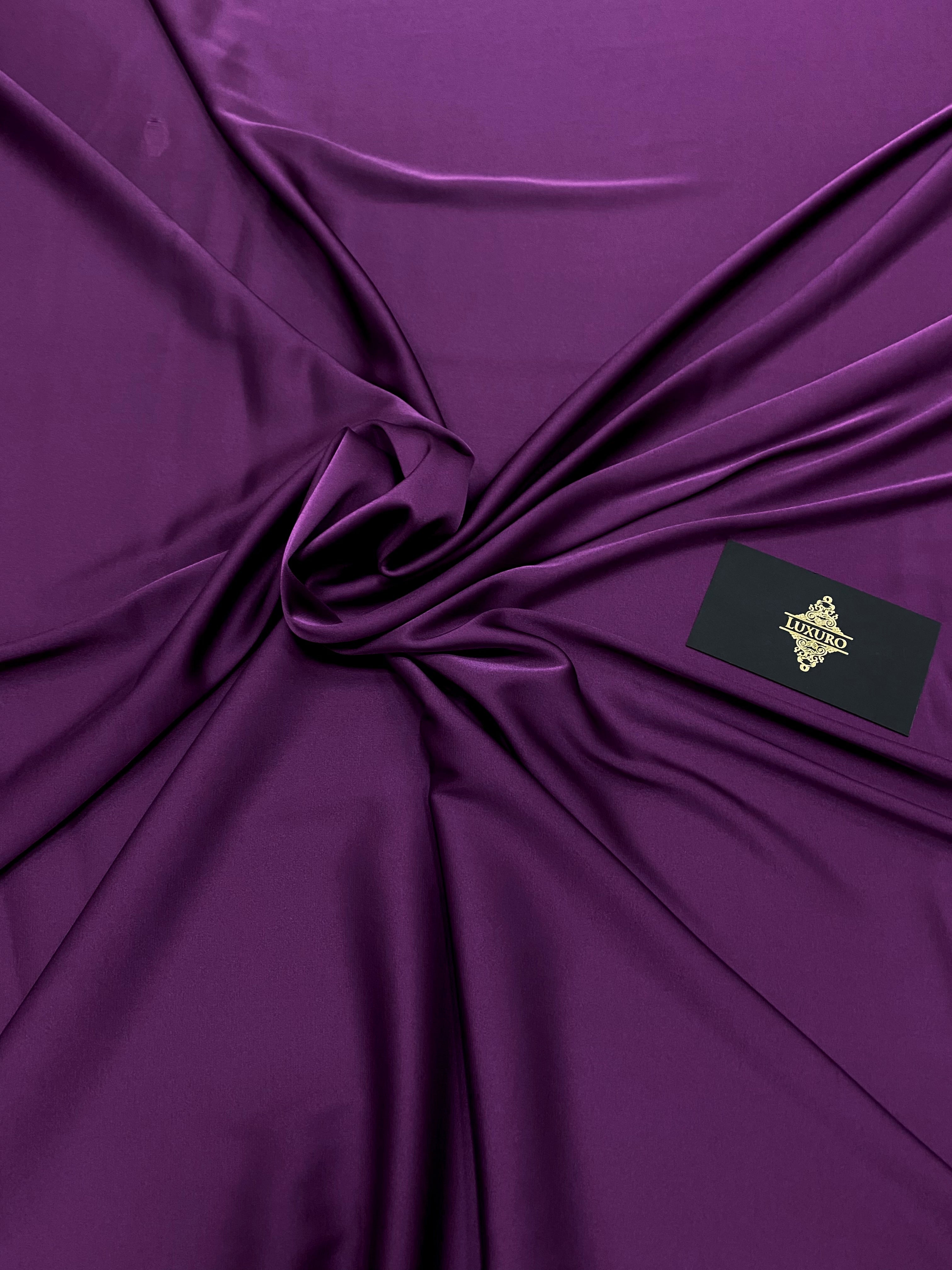 Premium Silky Elastic Satin Dark Purple