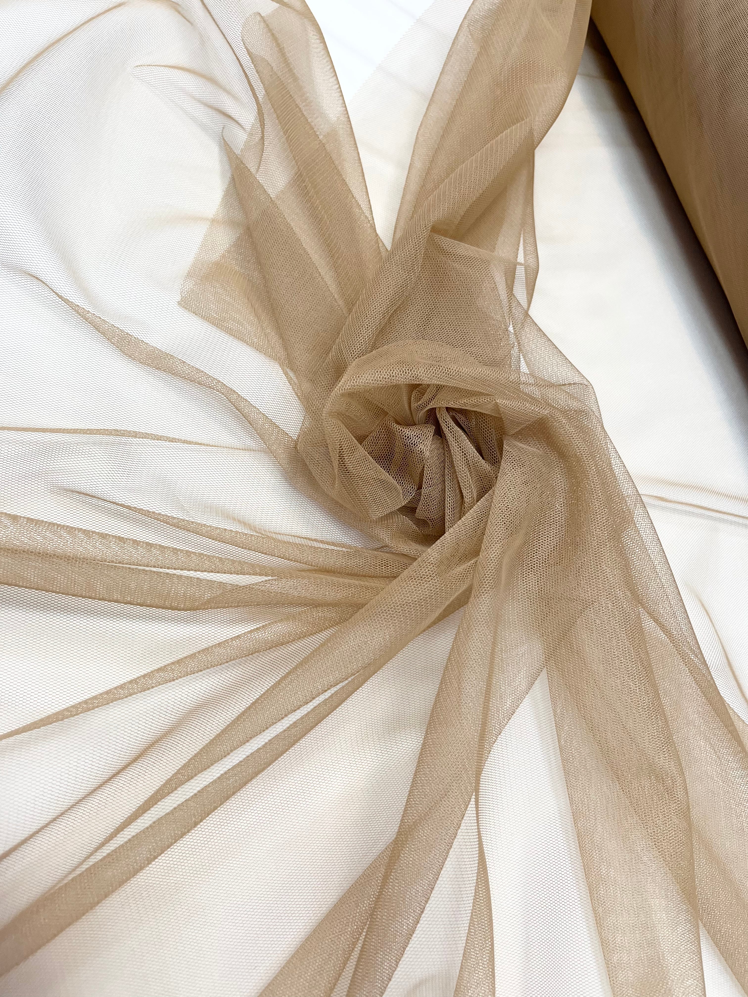 Dark Nude Elastic Tulle - 1.5 m Width