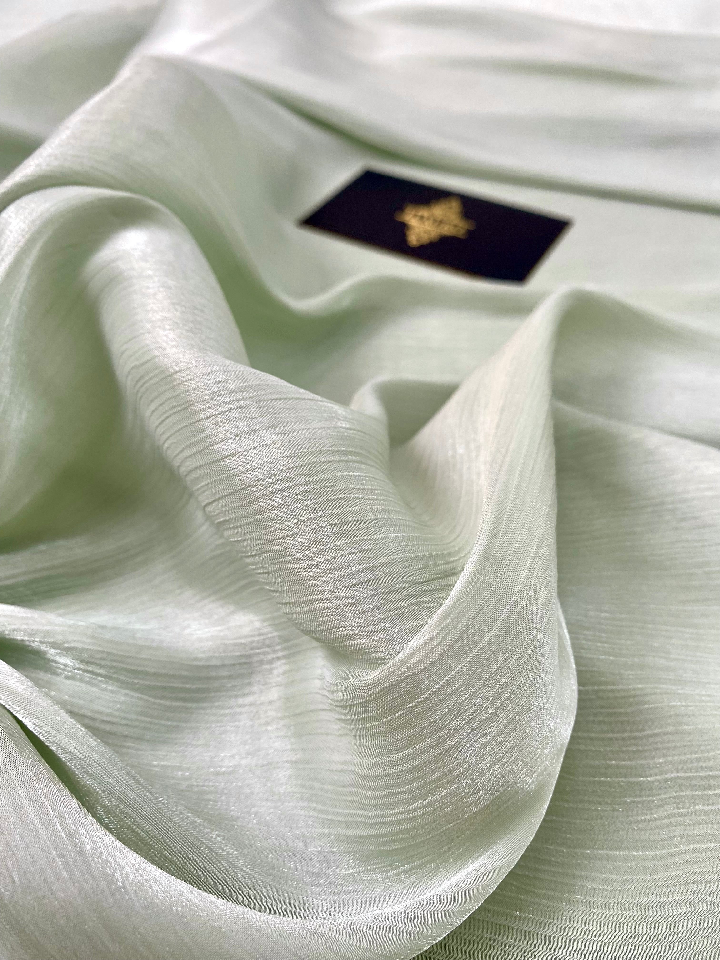 Dusty Green Crepe Filmed Veil