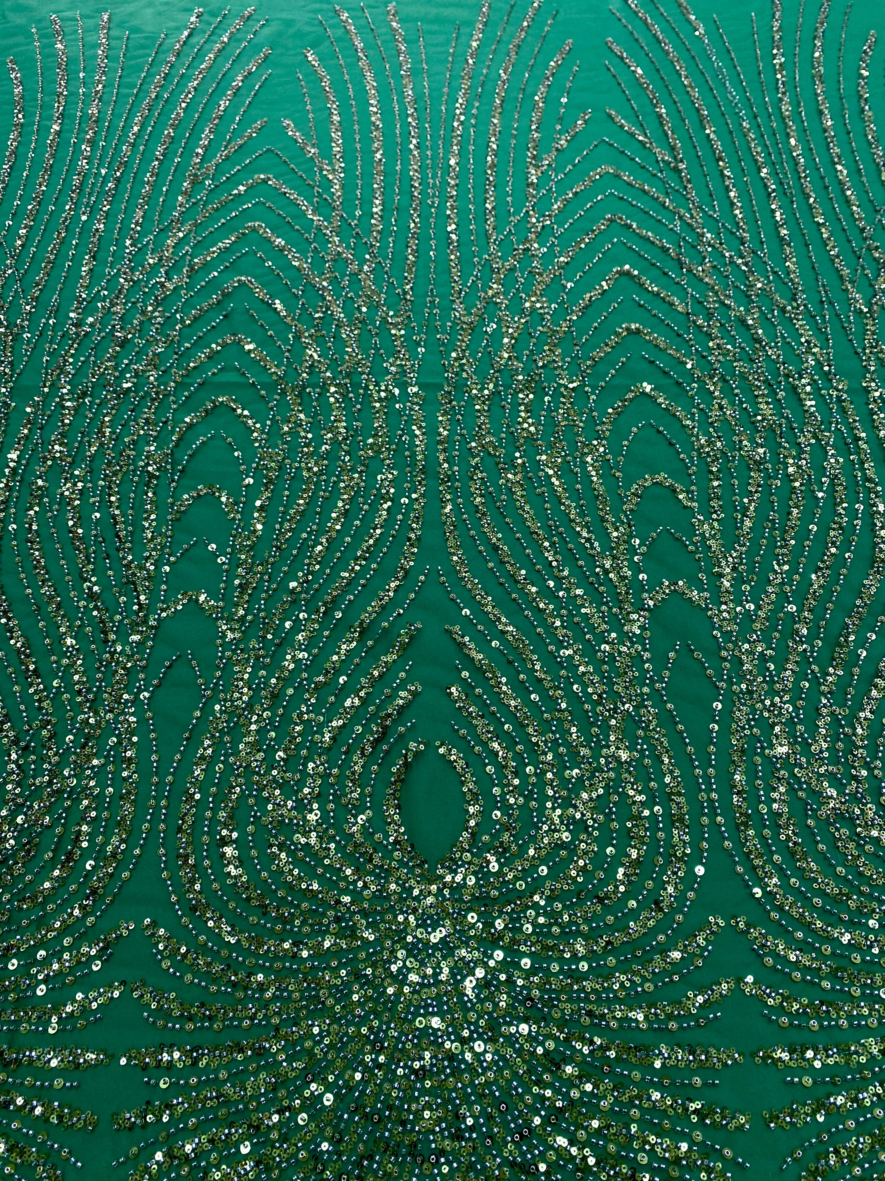 Silver Lace with Strings, Beads and Sequins