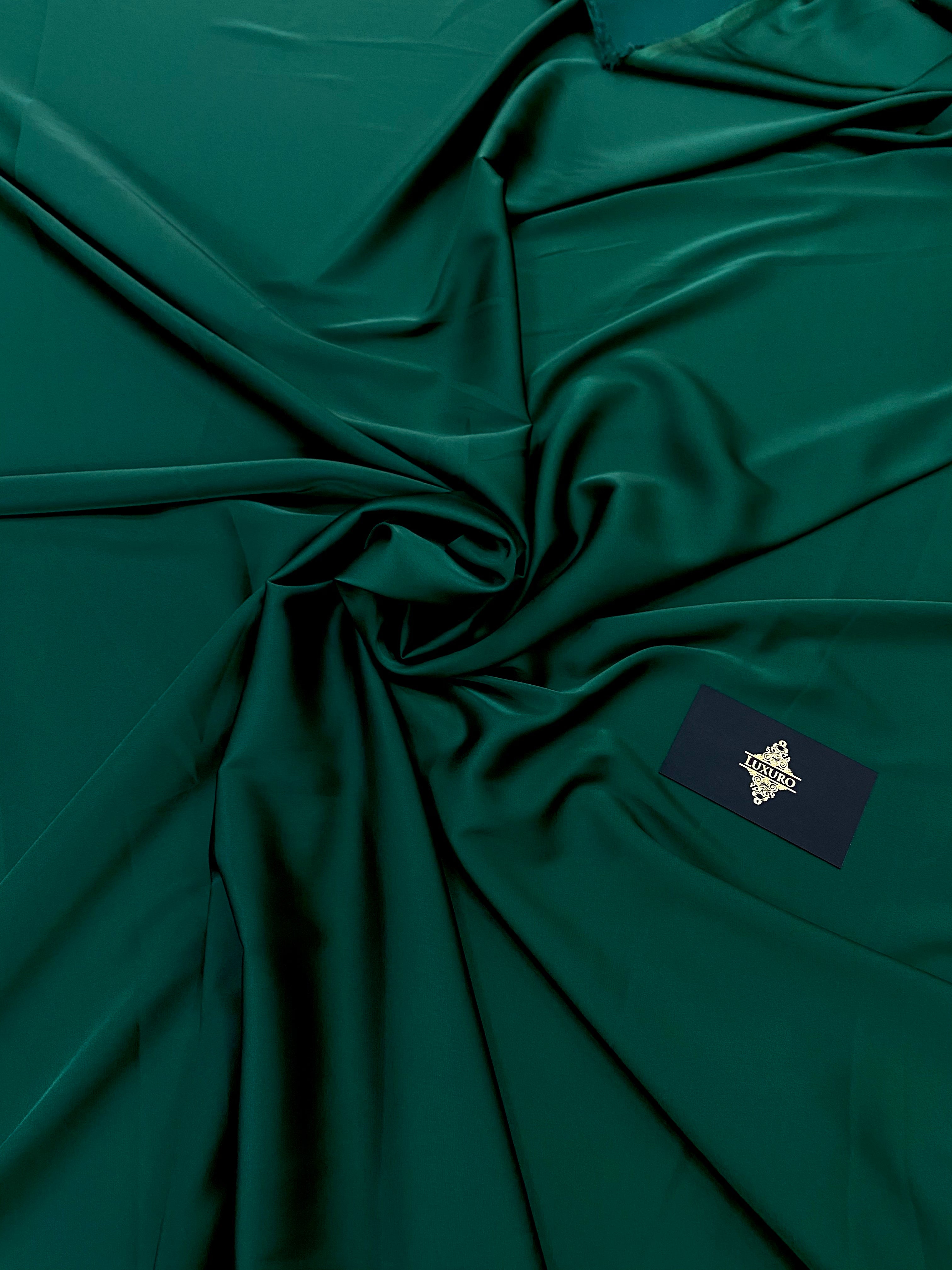 Premium Silky Elastic Satin Emerald Green