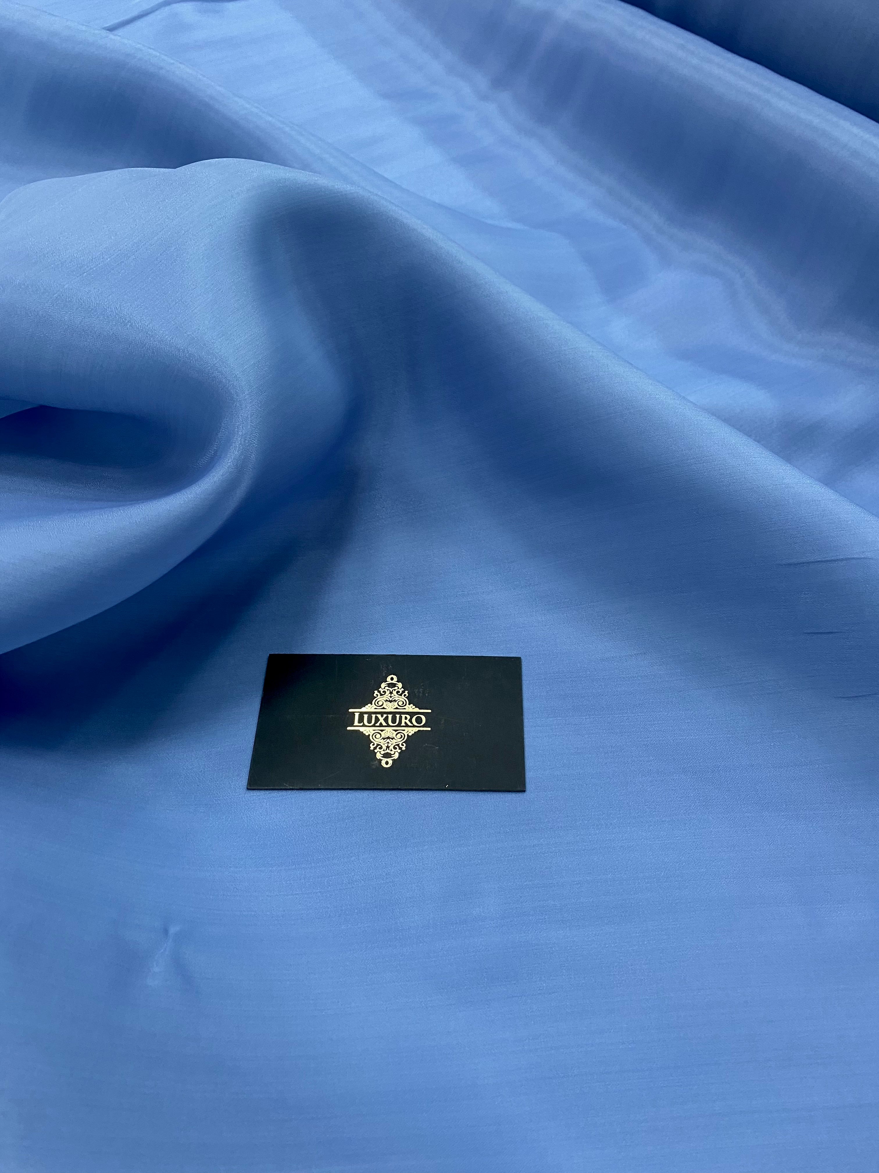 Organza Sidefata Albastru Marin -  3 m Latime