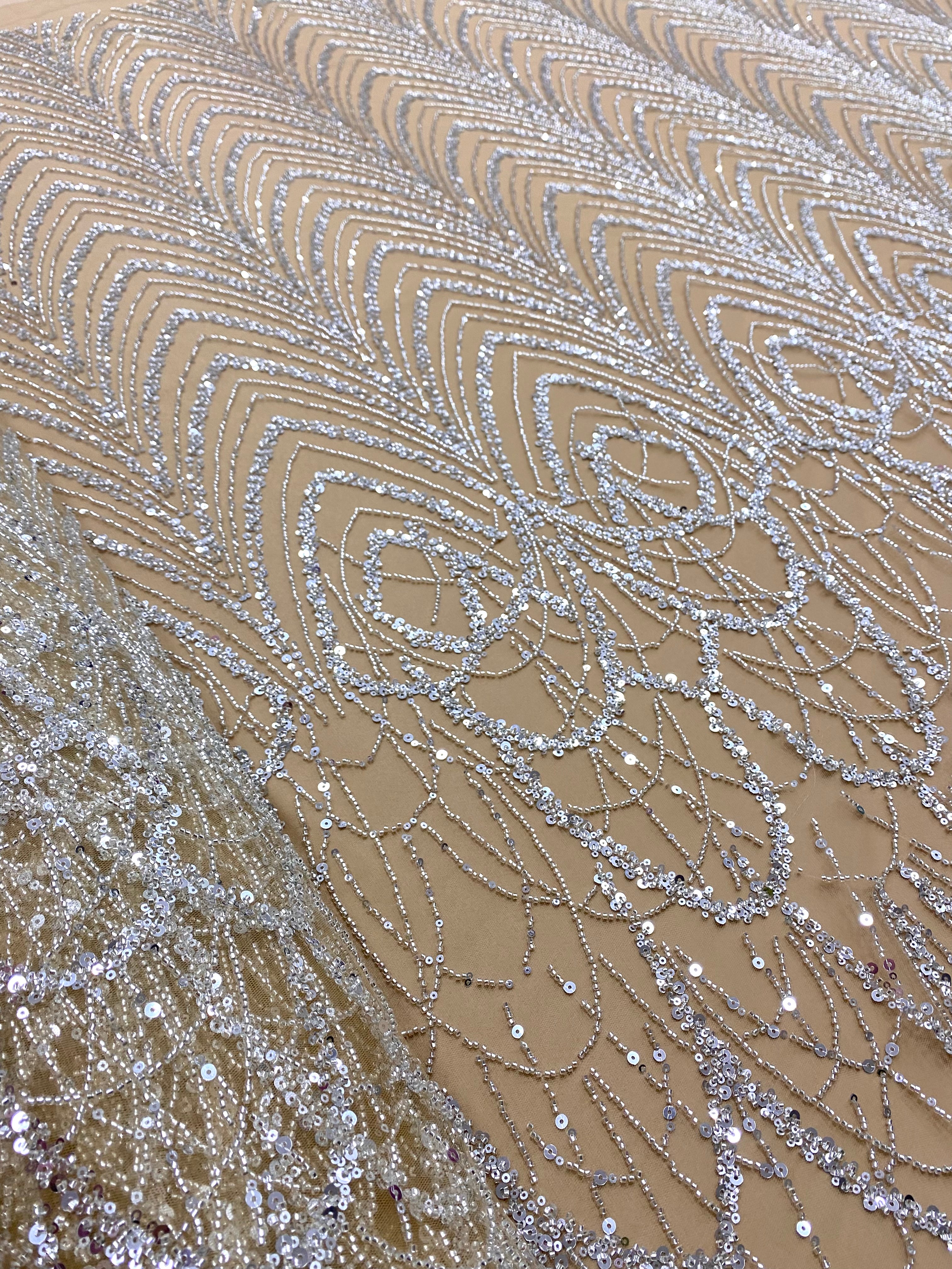 Black Couture Lace, with Beads and Sequins 