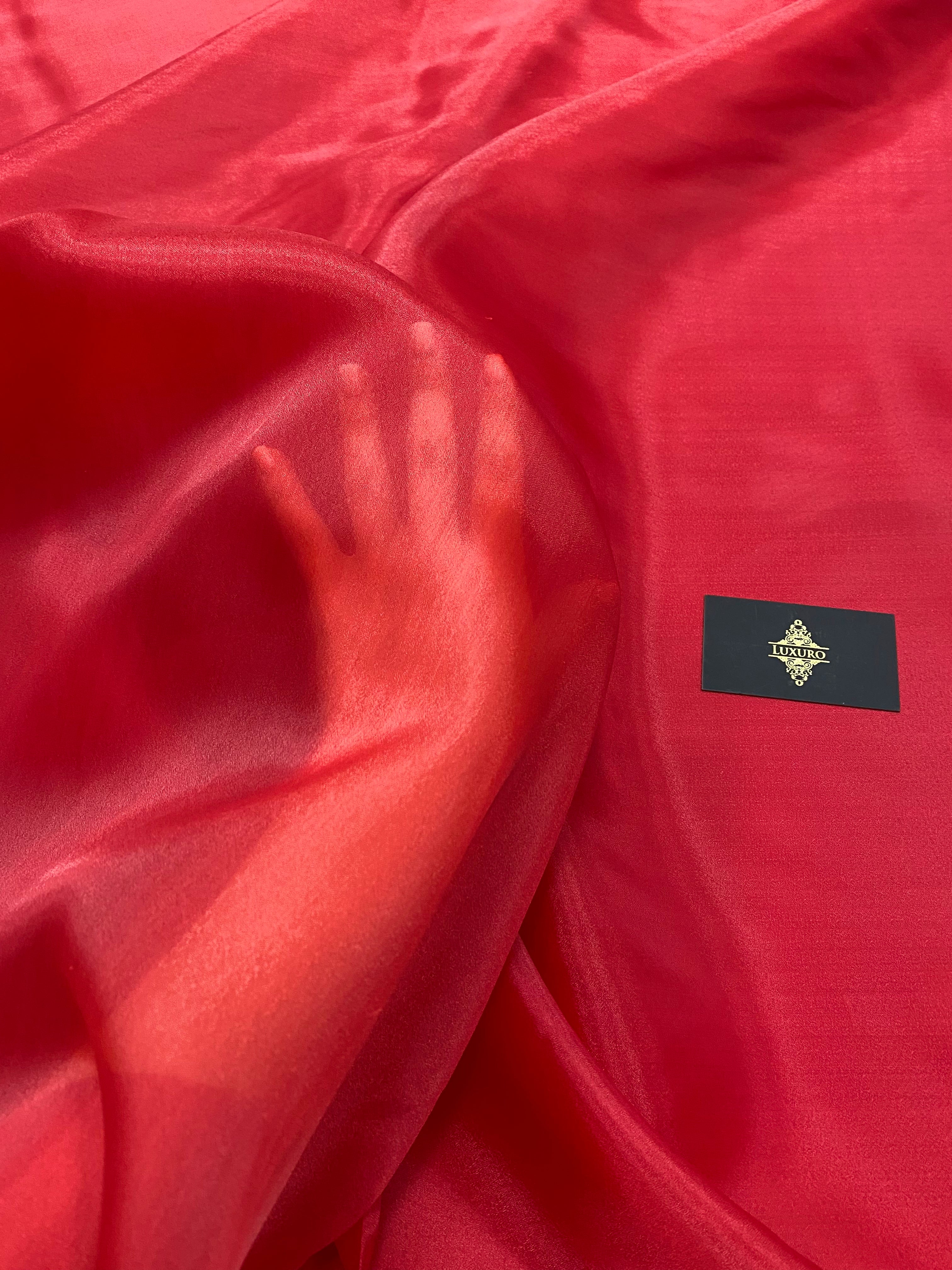 Organza Sidefata Rosu Aprins -  3 m Latime