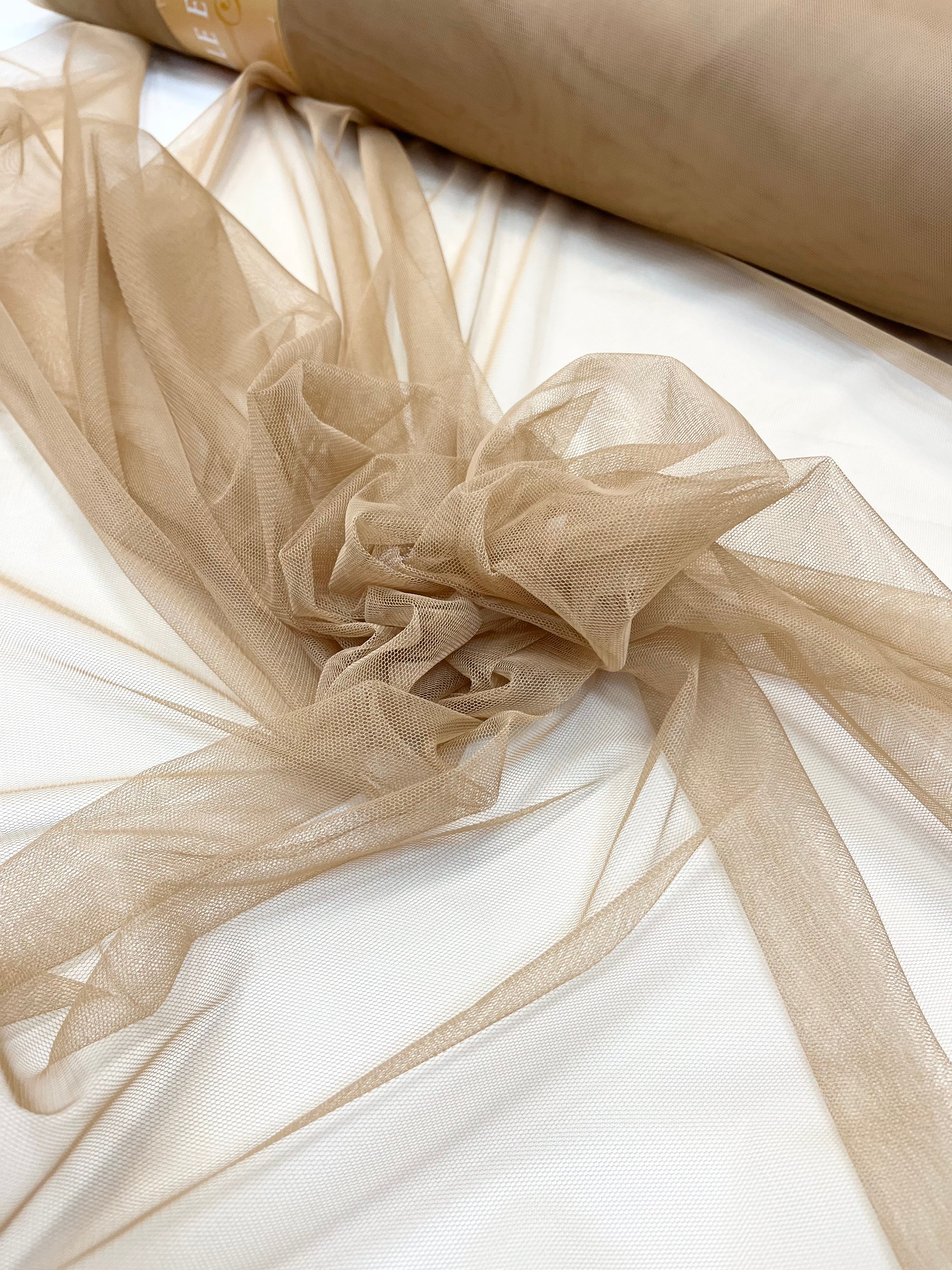 Dark Nude Elastic Tulle - 1.5 m Width