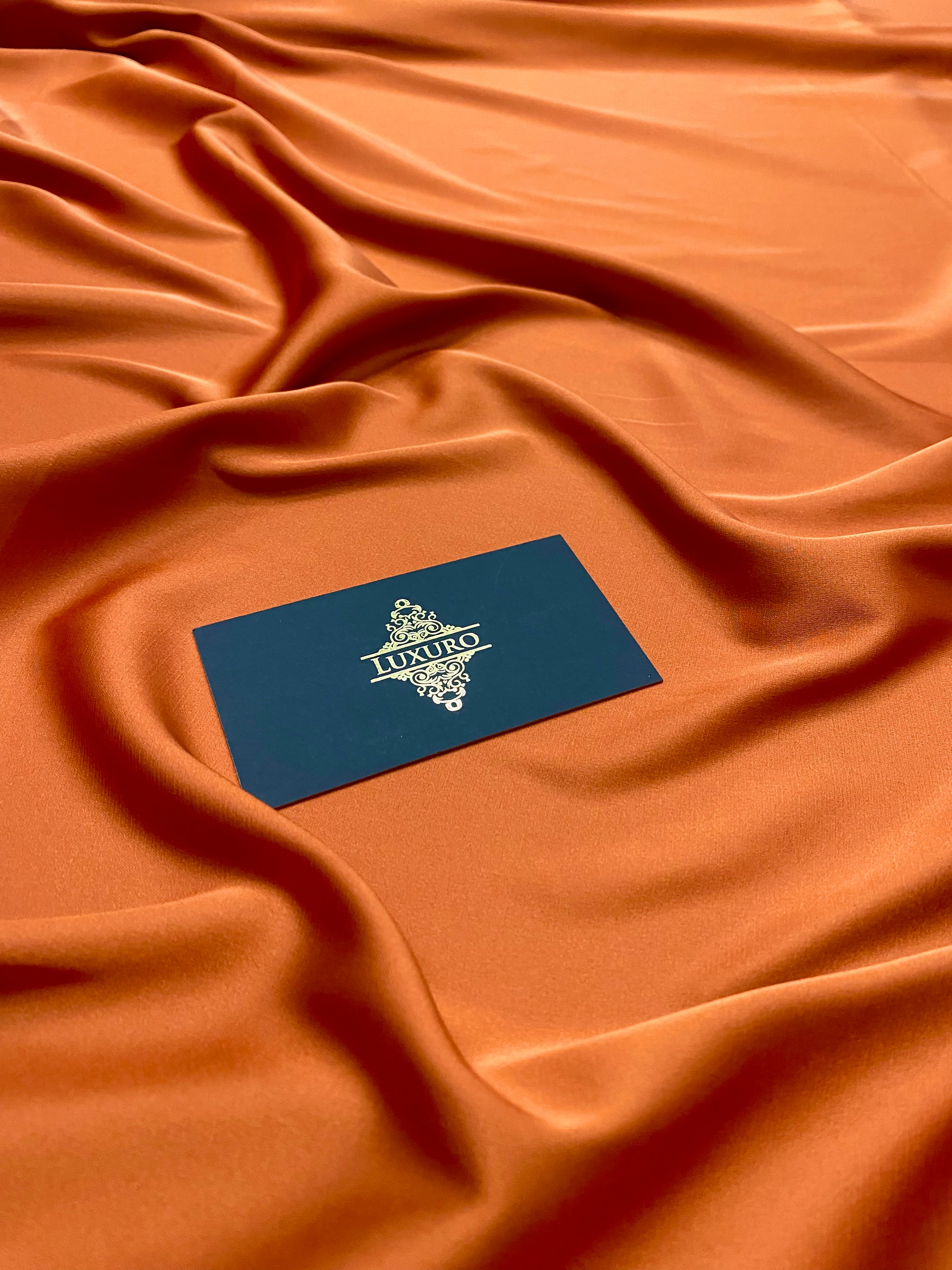 Premium Silky Elastic Satin Terracotta
