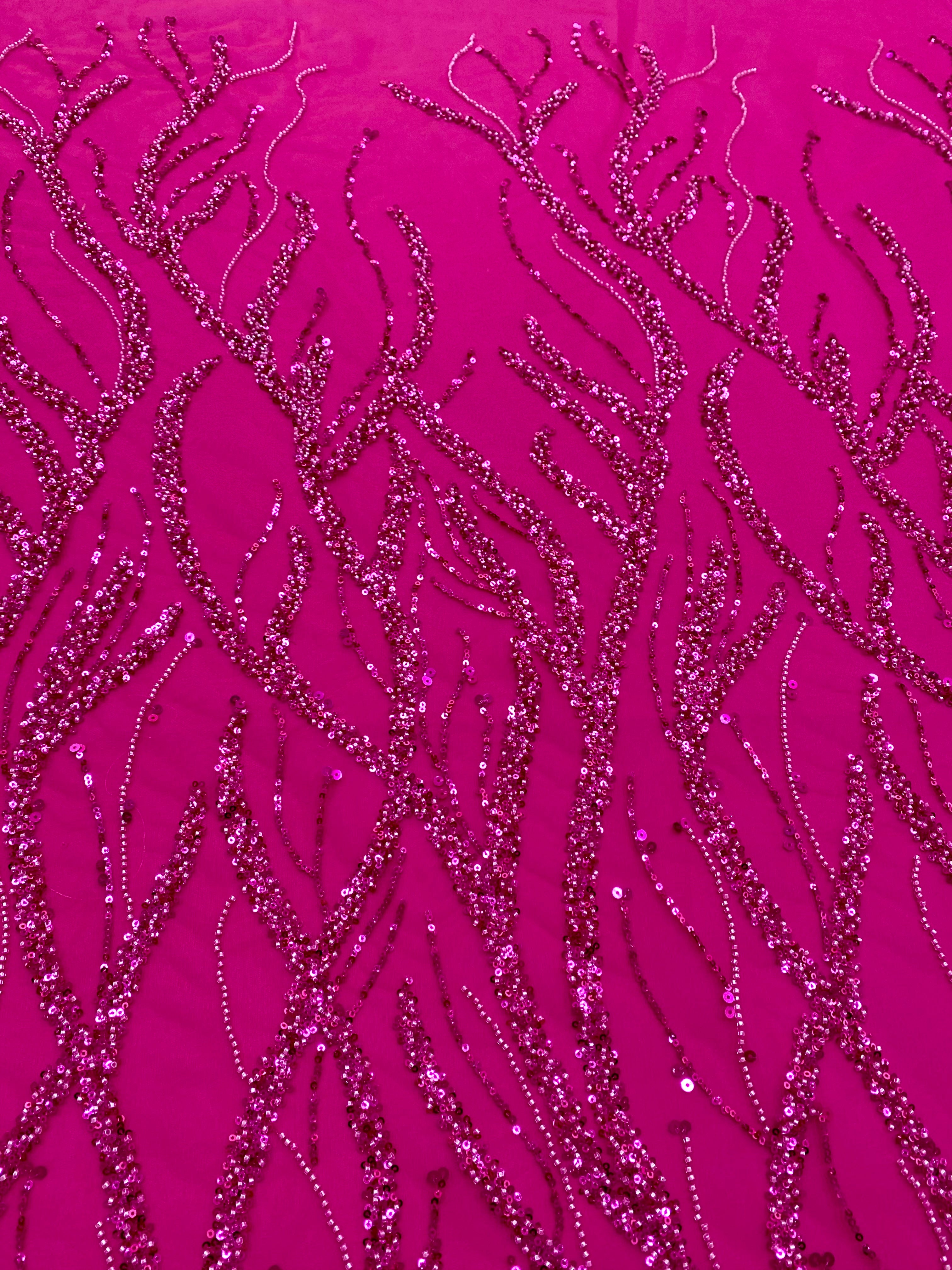 Black Couture Lace with General Pattern, with Beads and Sequins 
