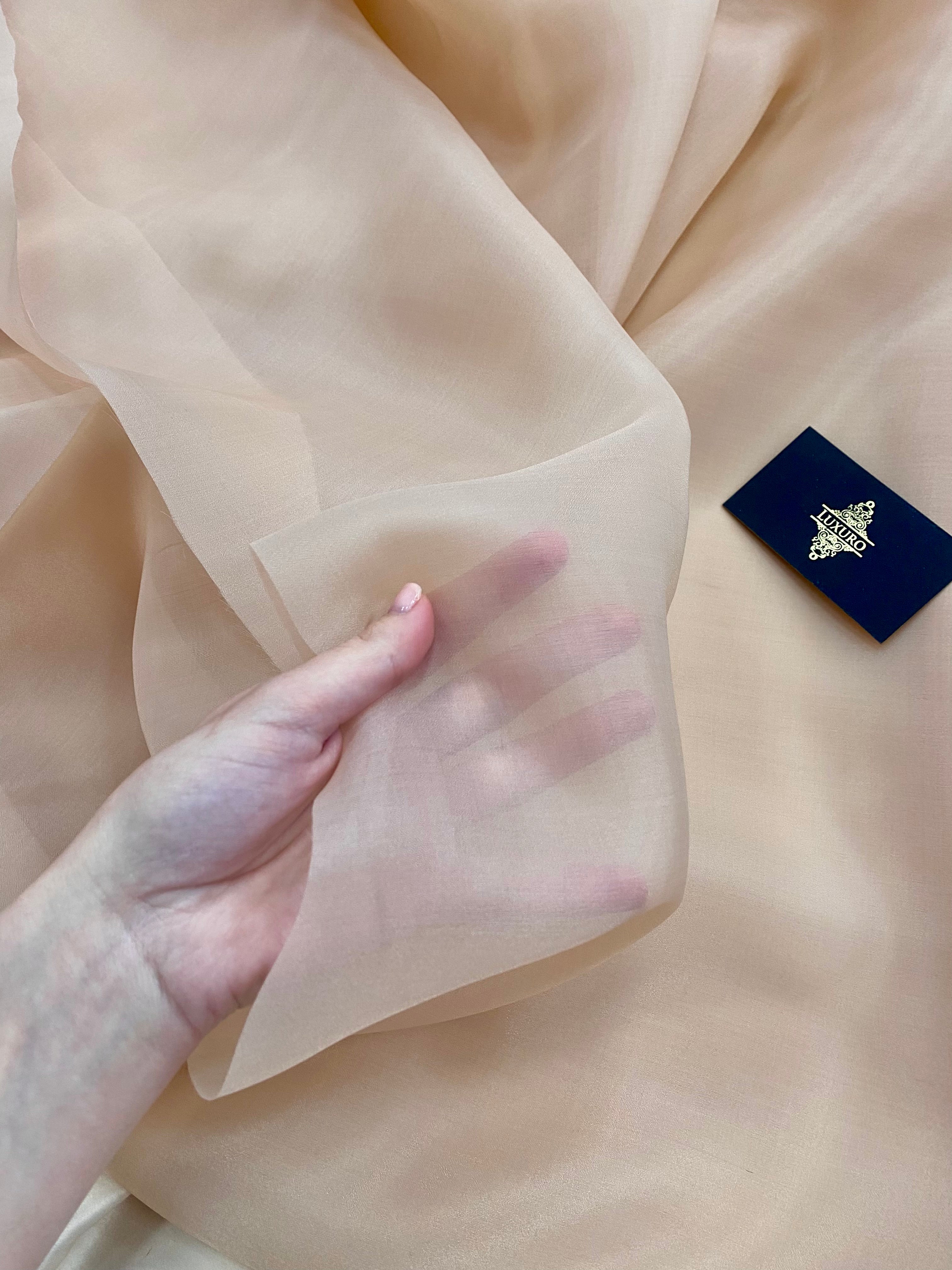 Organza Sidefata Nude Rose -  3 m Latime